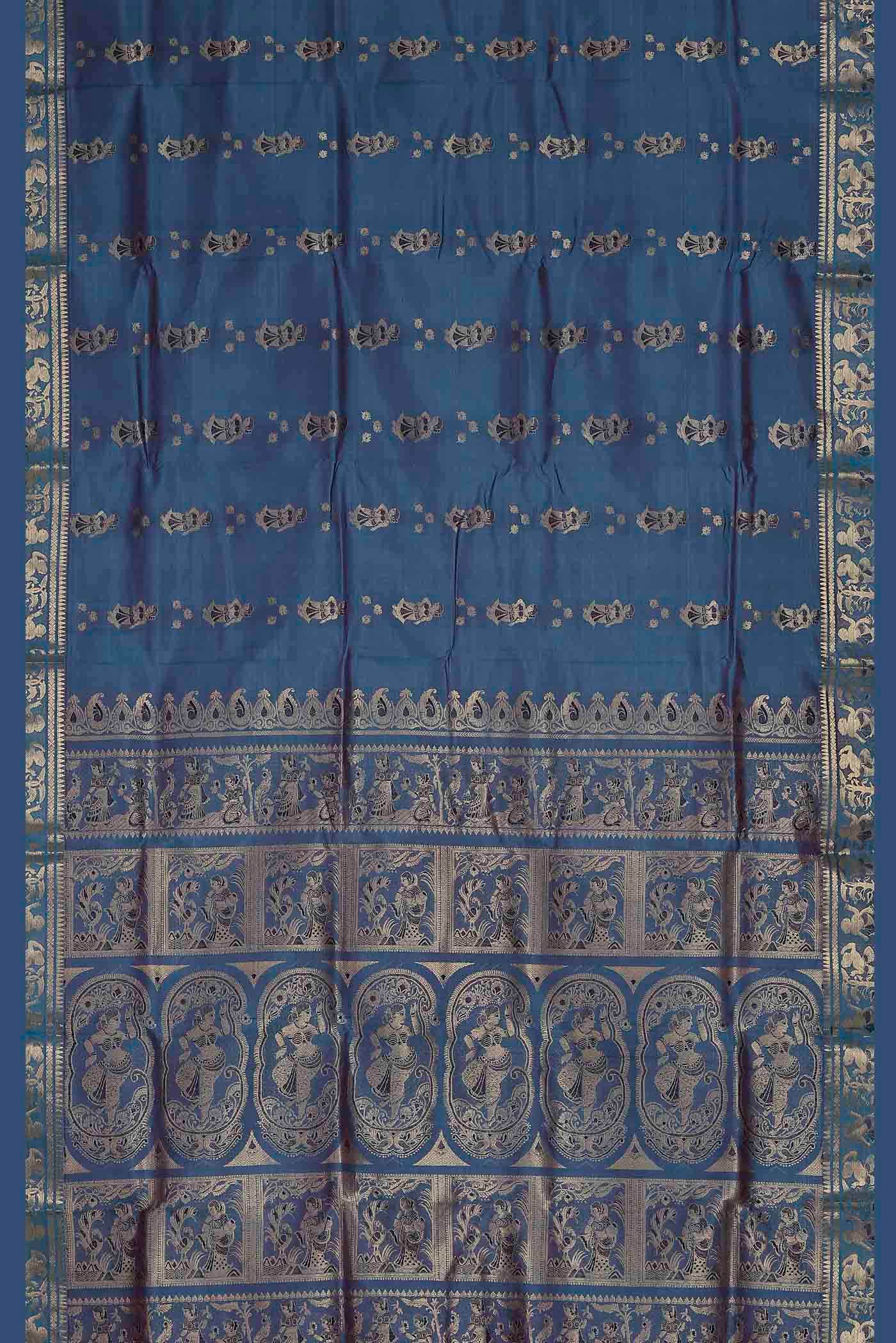 Blue Baluchari Silk Saree