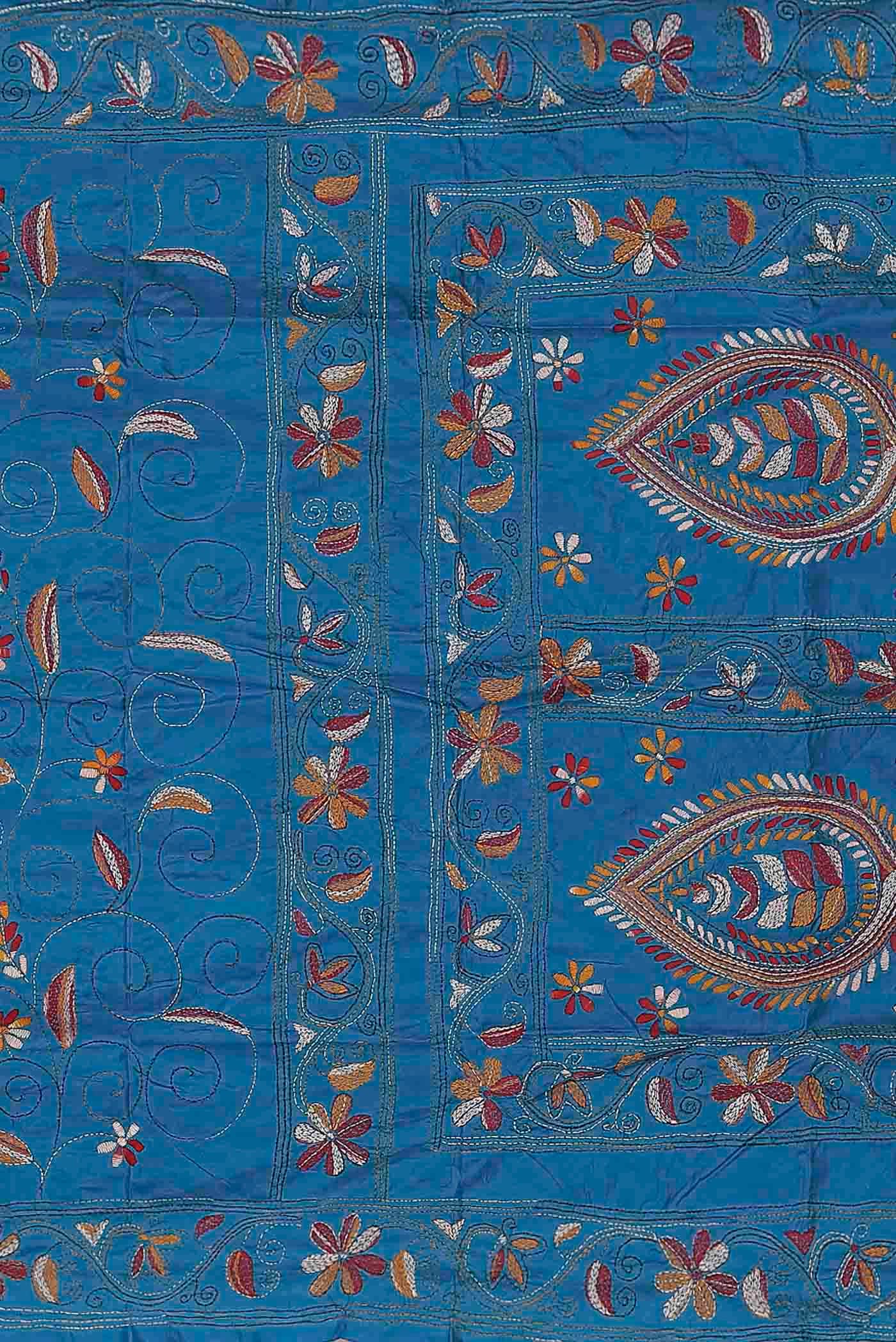 Blue Tussar Silk Saree