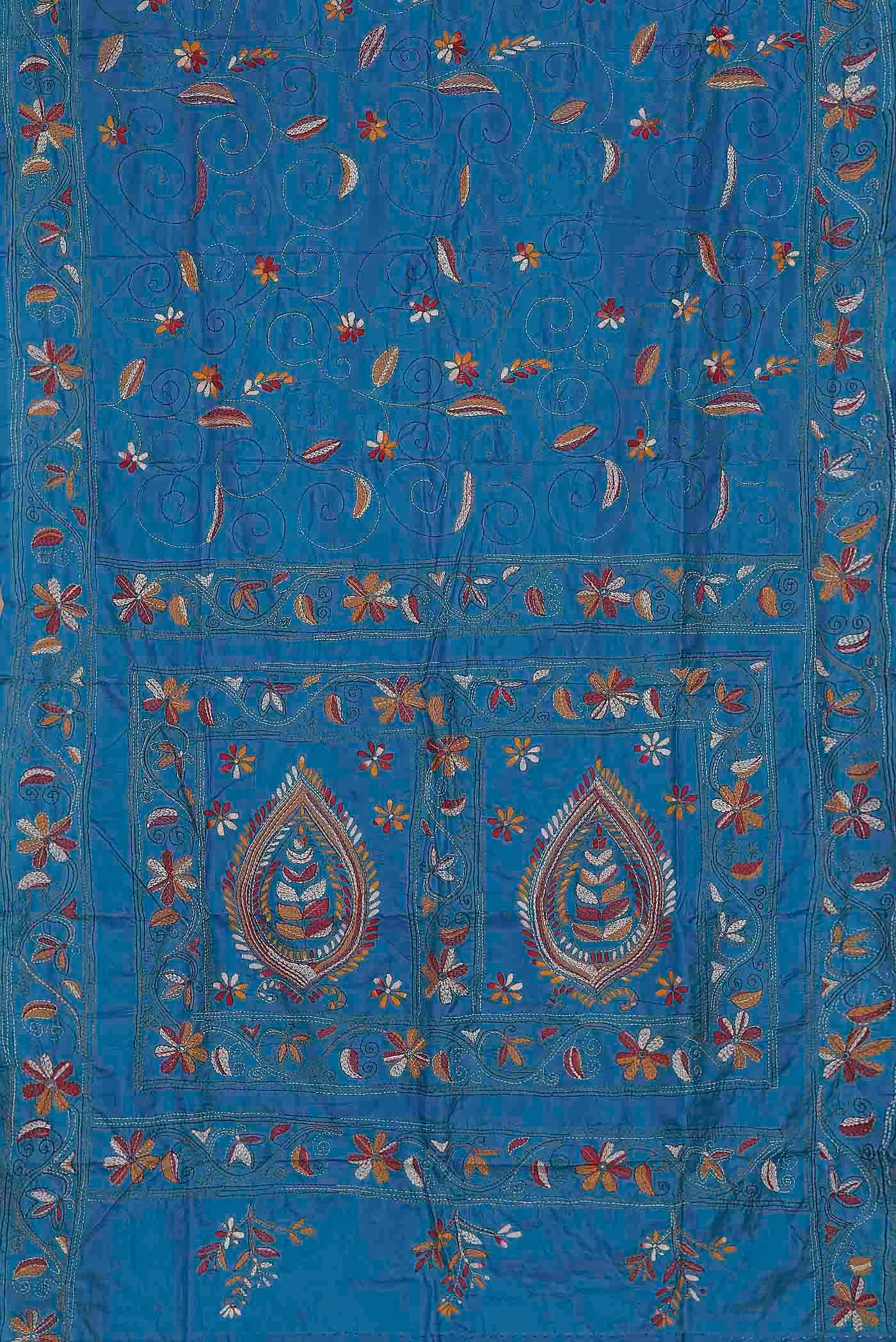 Blue Tussar Silk Saree
