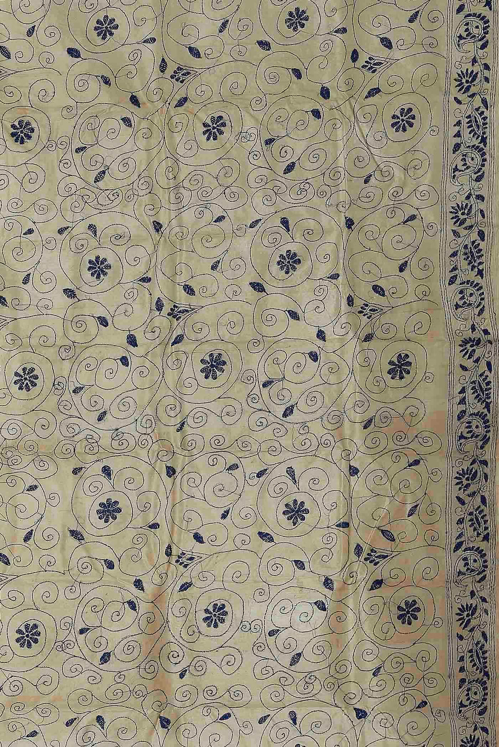 Beige Tussar Silk Saree