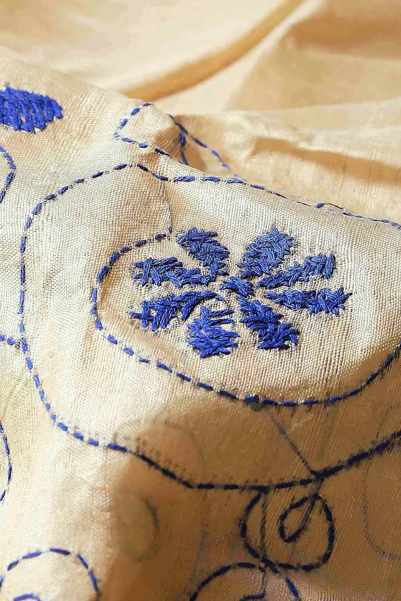 Beige Tussar Silk Saree