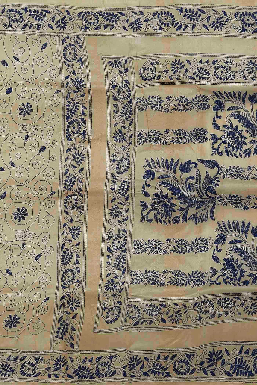 Beige Tussar Silk Saree