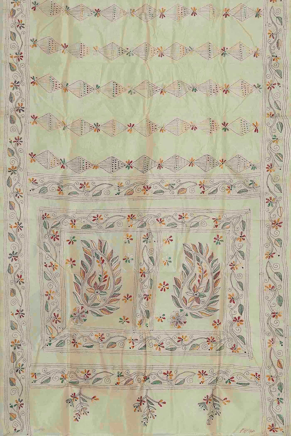 Cream Tussar Silk Saree