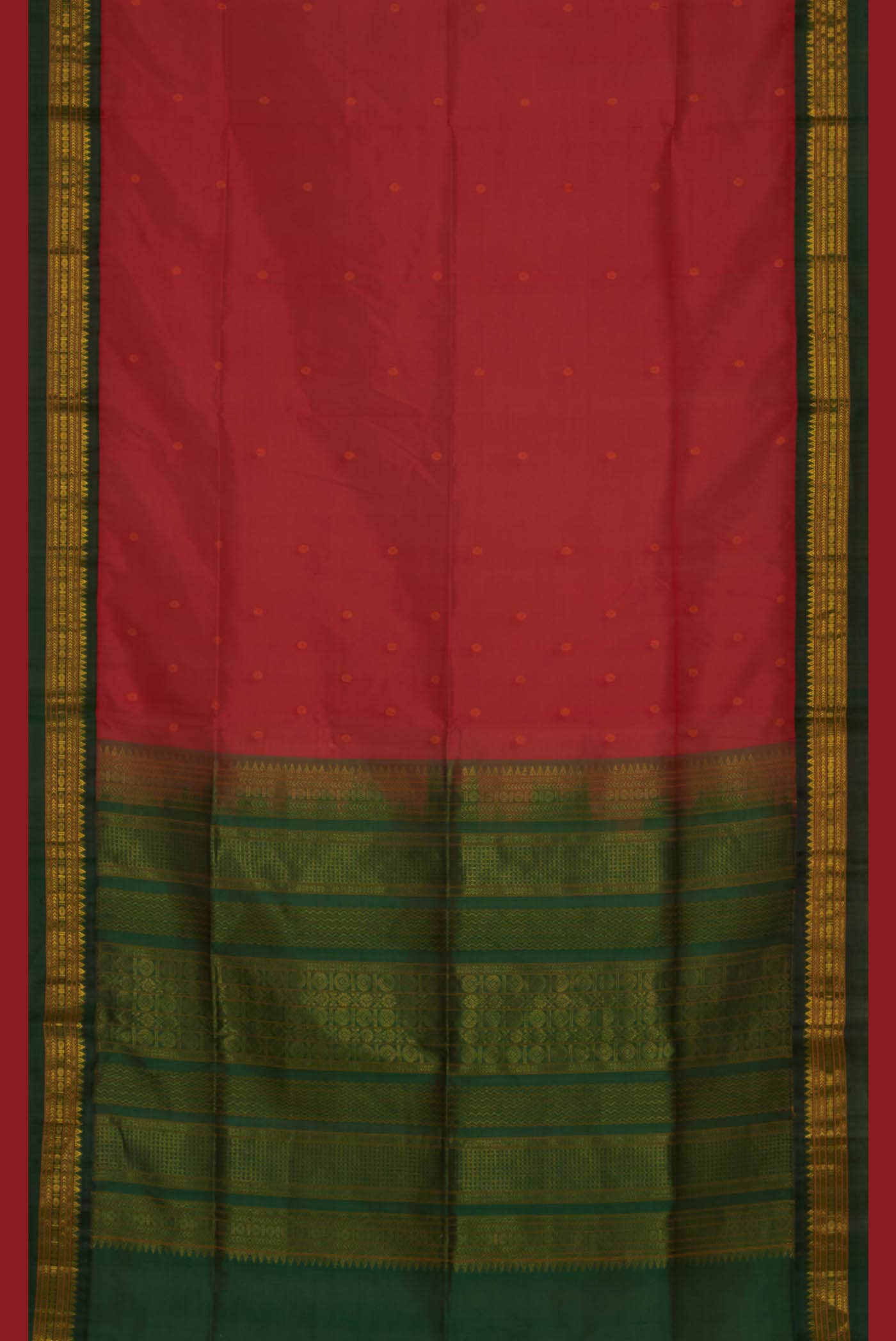 Red Coimbatore Silk Cotton Saree