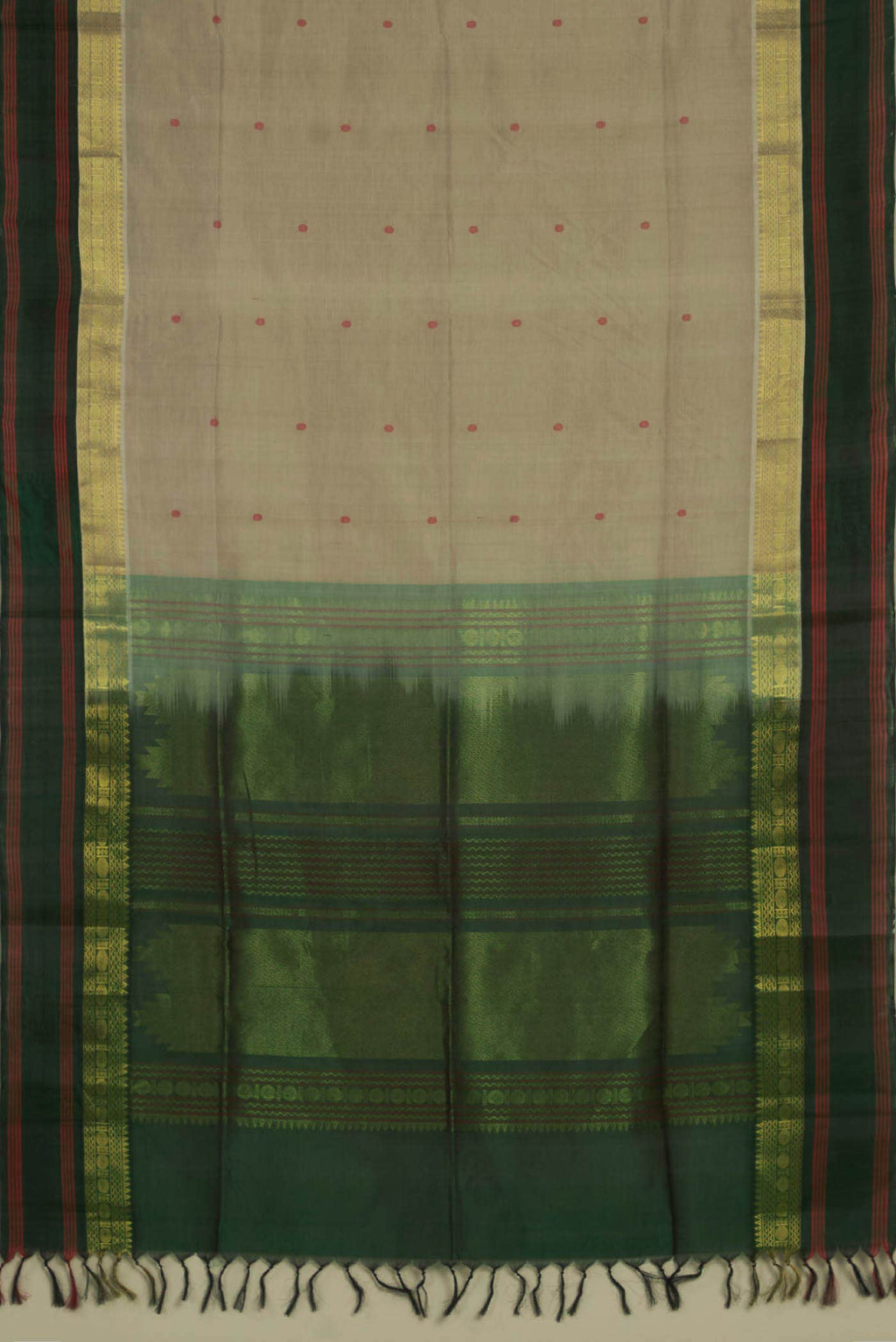 Beige Coimbatore Silk Cotton Saree