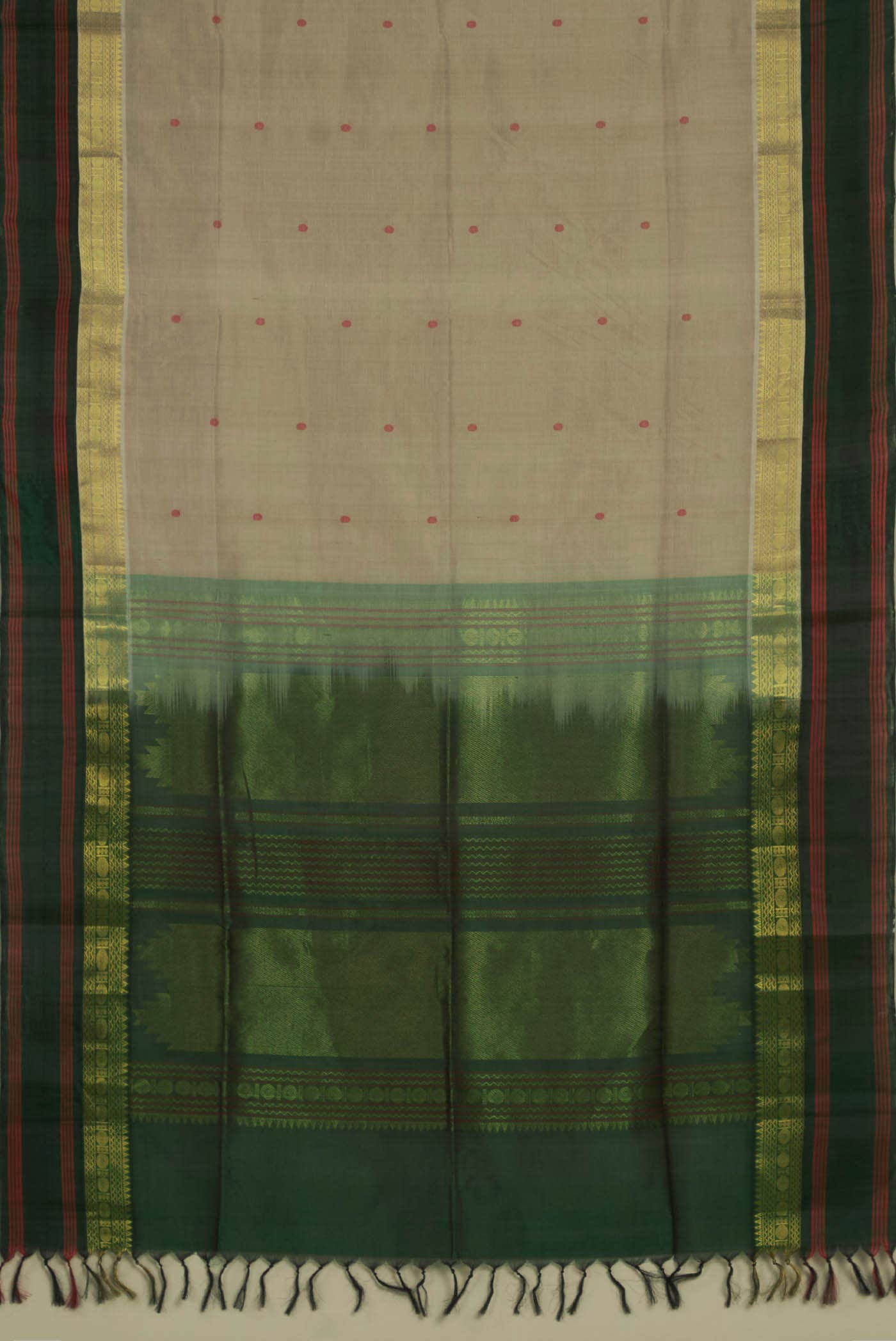 Beige Coimbatore Silk Cotton Saree