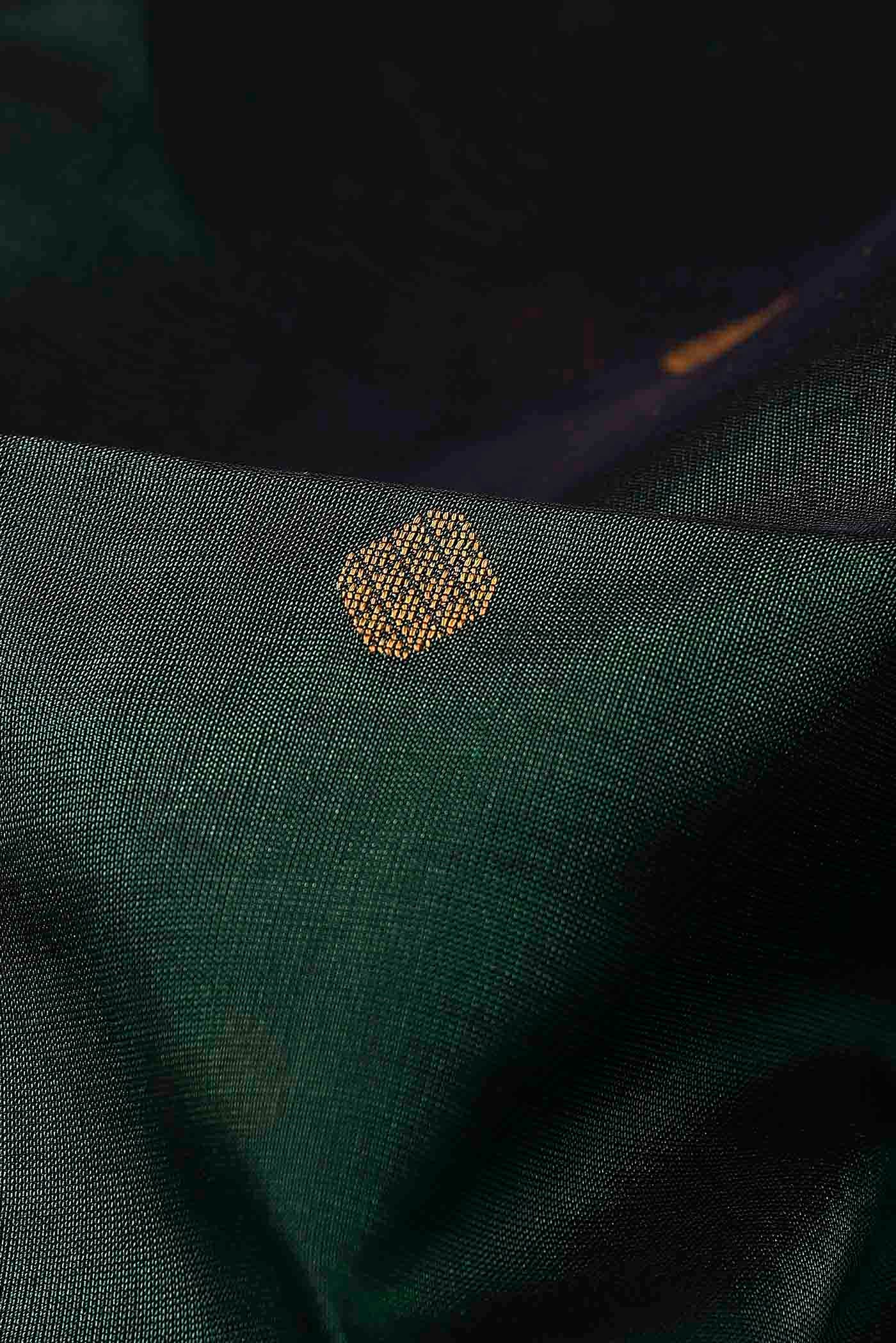 Bottle Green Silk Cotton Saree