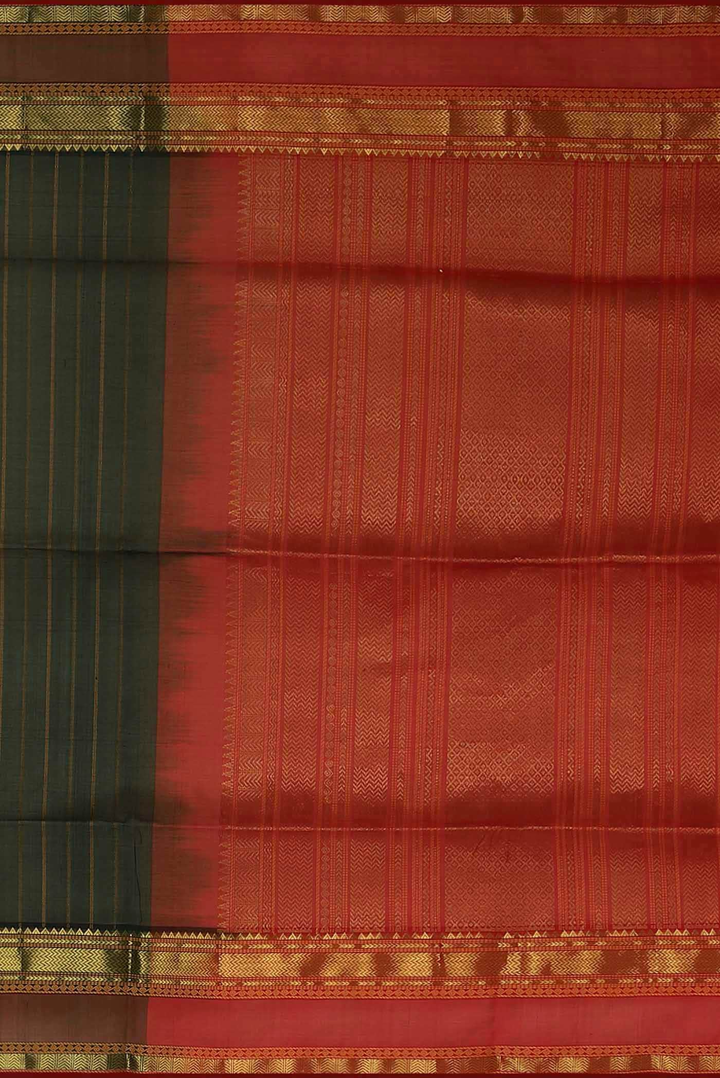 Bottle Green Silk Cotton Saree