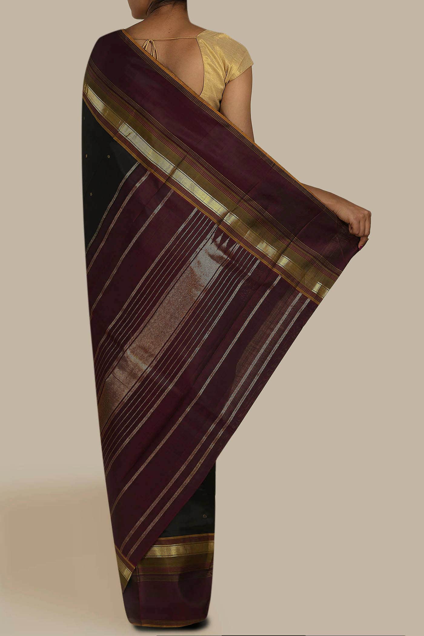 Black Kanchipuram Silk Saree