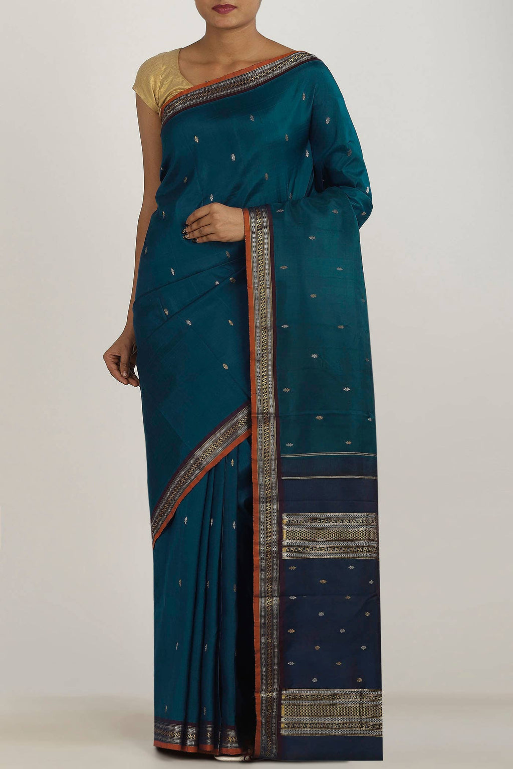 Blue Kanchipuram Silk Saree