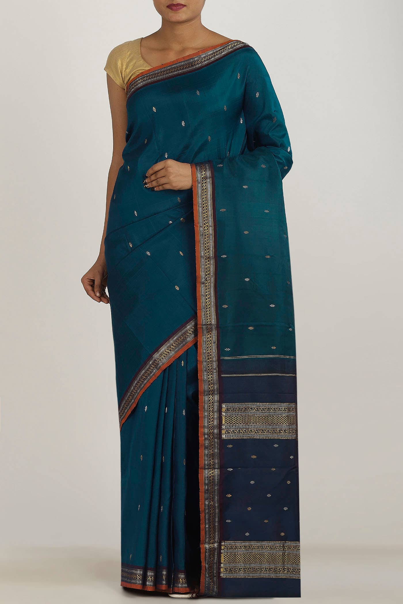 Blue Kanchipuram Silk Saree