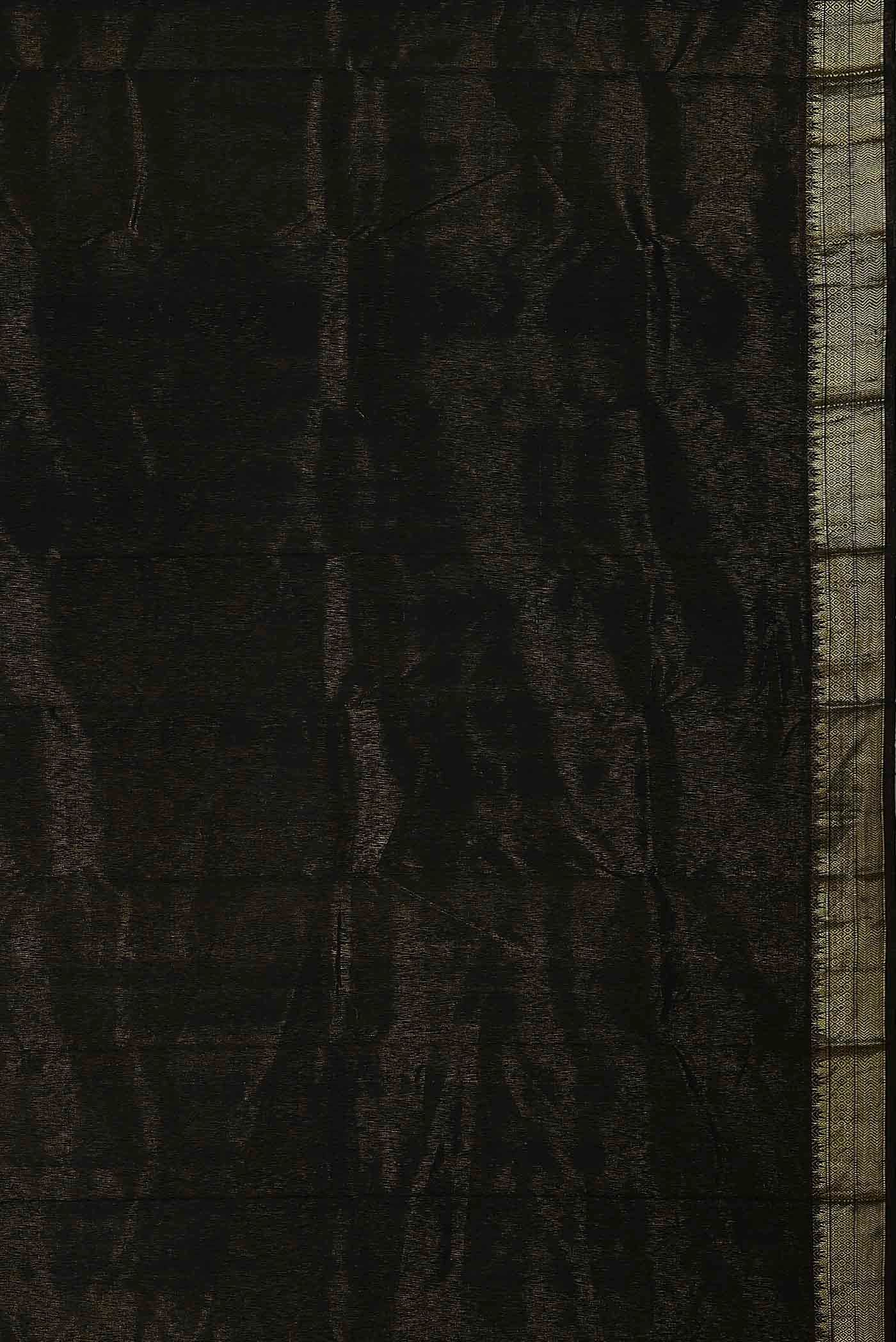 Black with Gold Dual Tone Kanchipuram Silk Saree