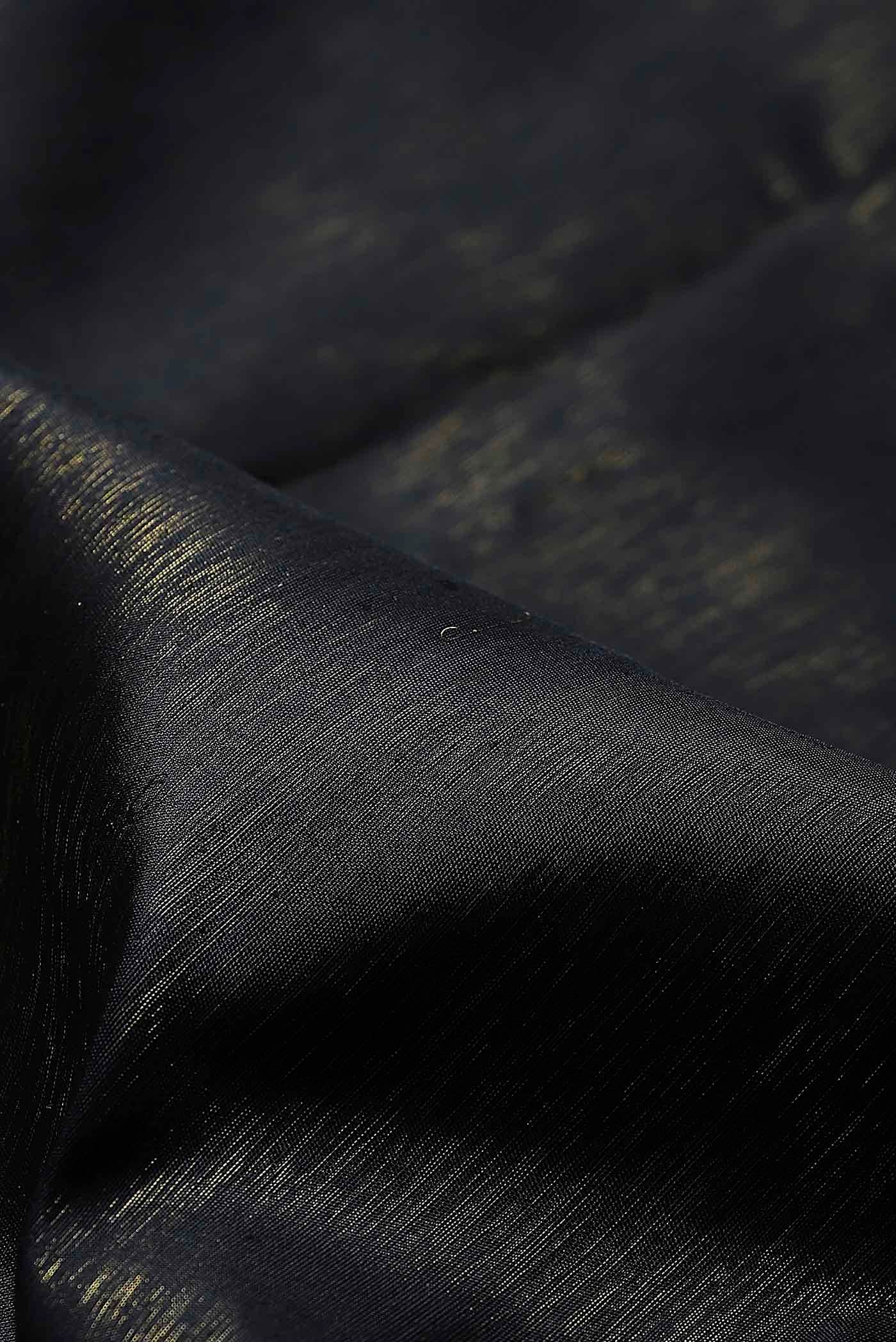 Black with Gold Dual Tone Kanchipuram Silk Saree