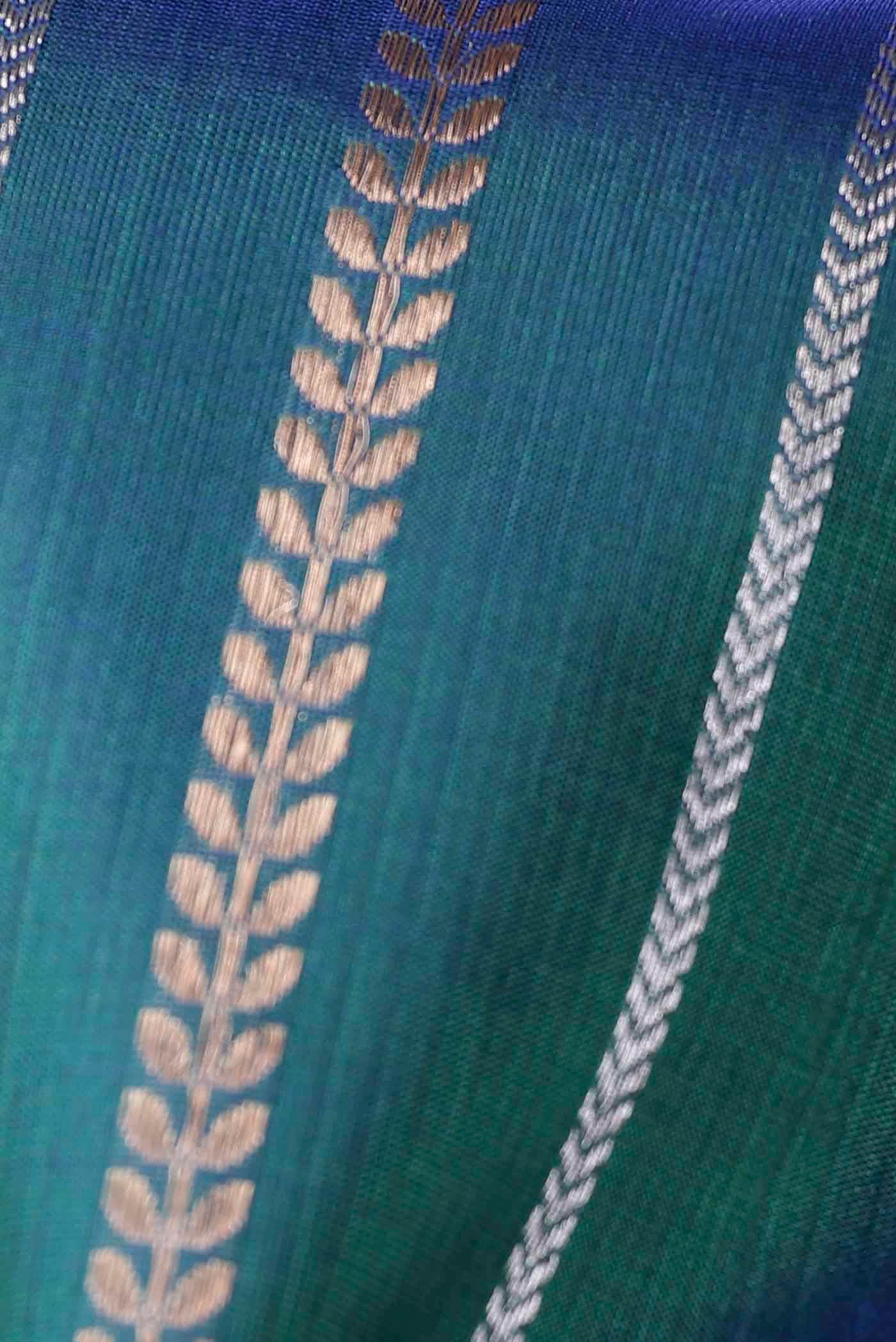 Blue Banarasi Katan Silk Saree