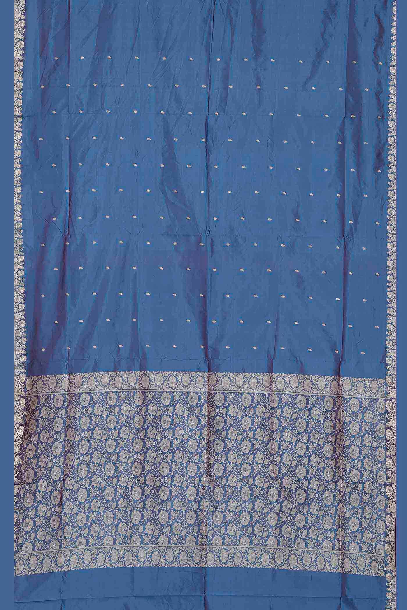 Blue Banarasi Katan Silk Saree