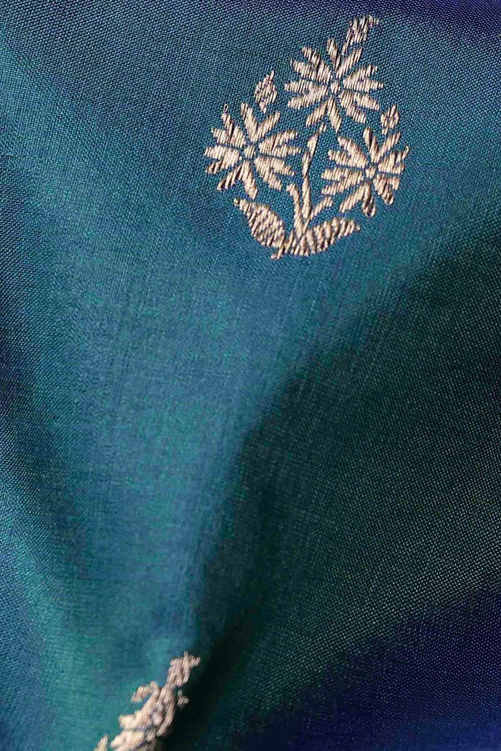 Blue Banarasi Katan Silk Saree