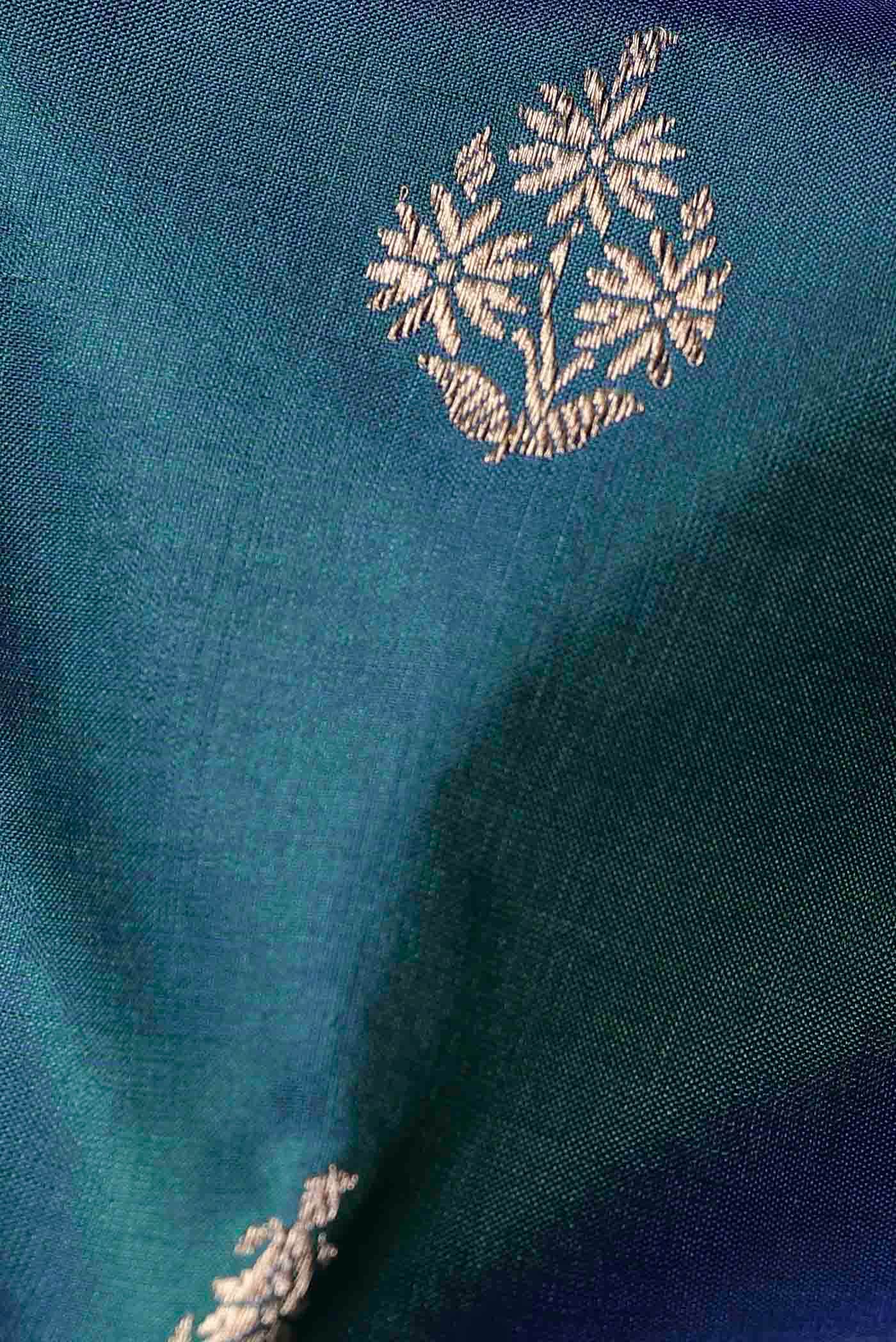 Blue Banarasi Katan Silk Saree