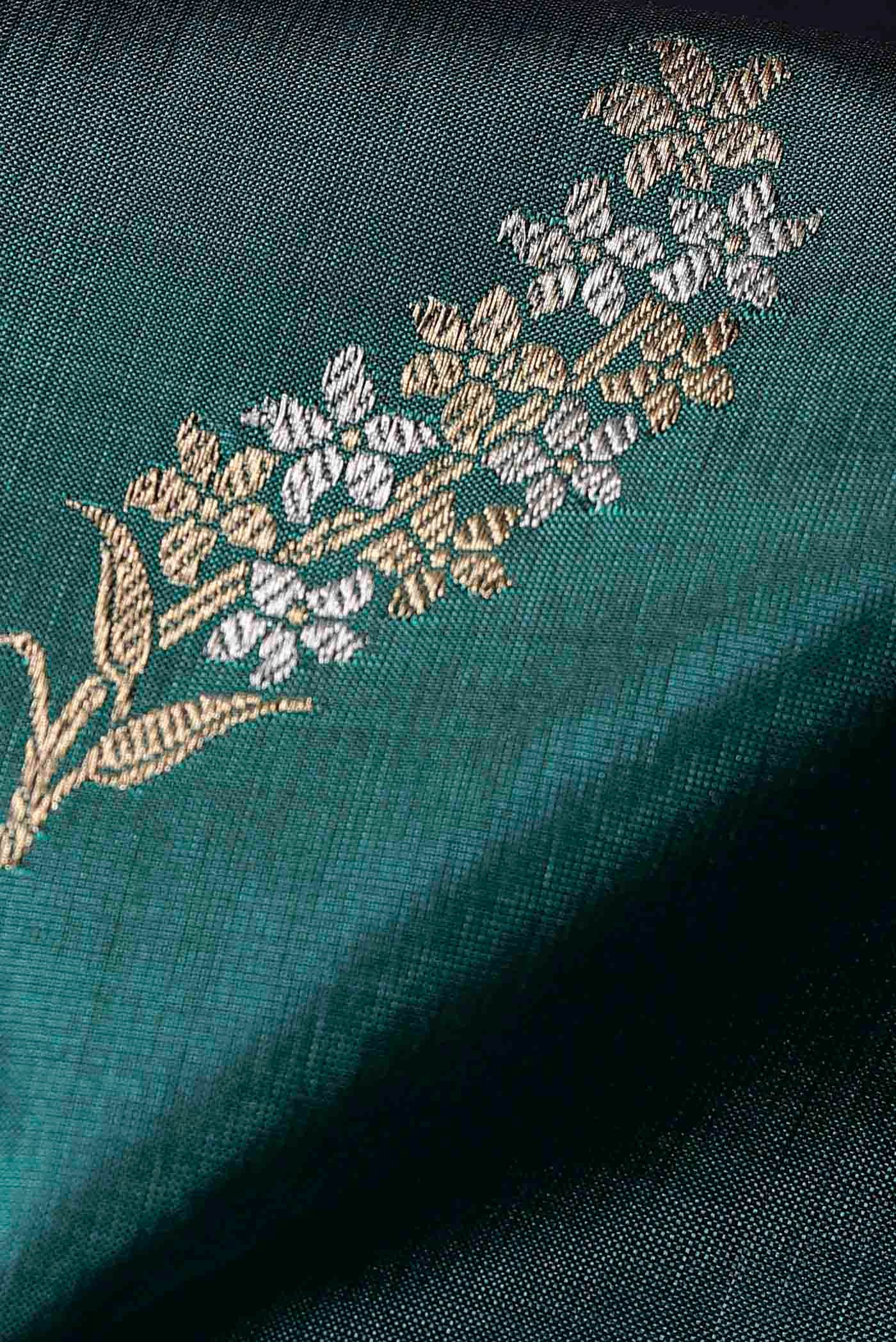 Green Banarasi Katan Silk Saree