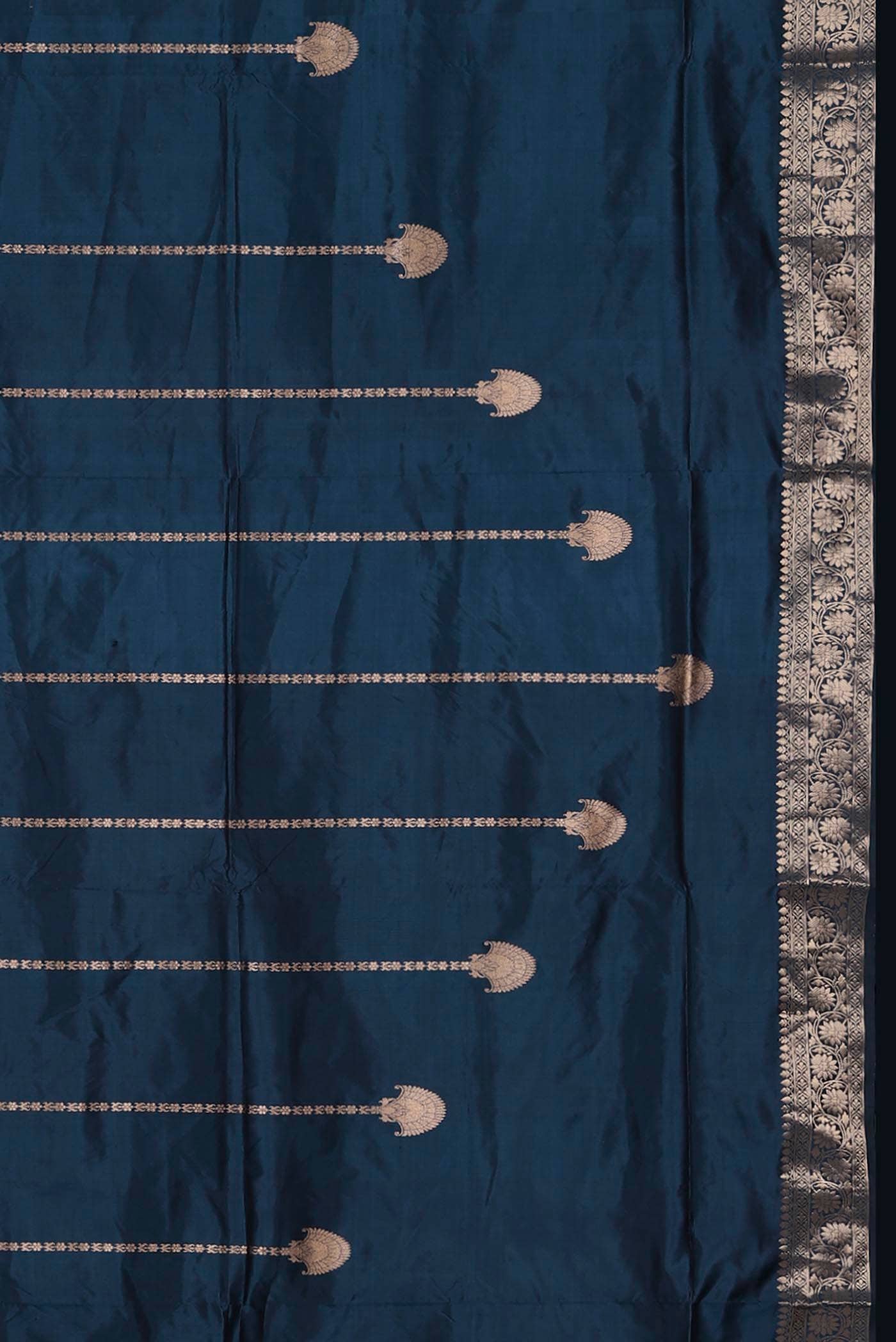 Blue Banarasi Katan Silk Saree