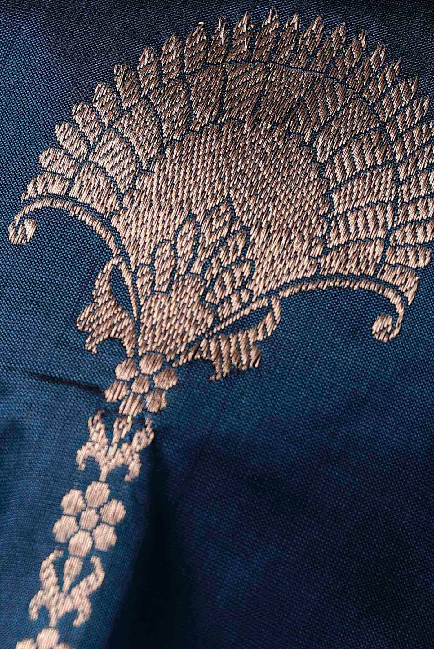 Blue Banarasi Katan Silk Saree