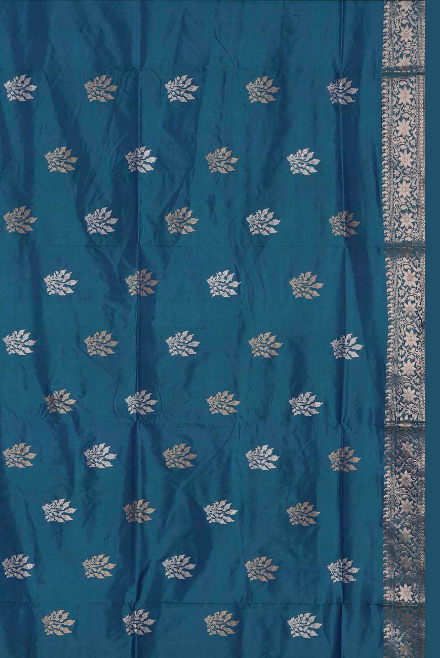Blue Banarasi Katan Silk Saree