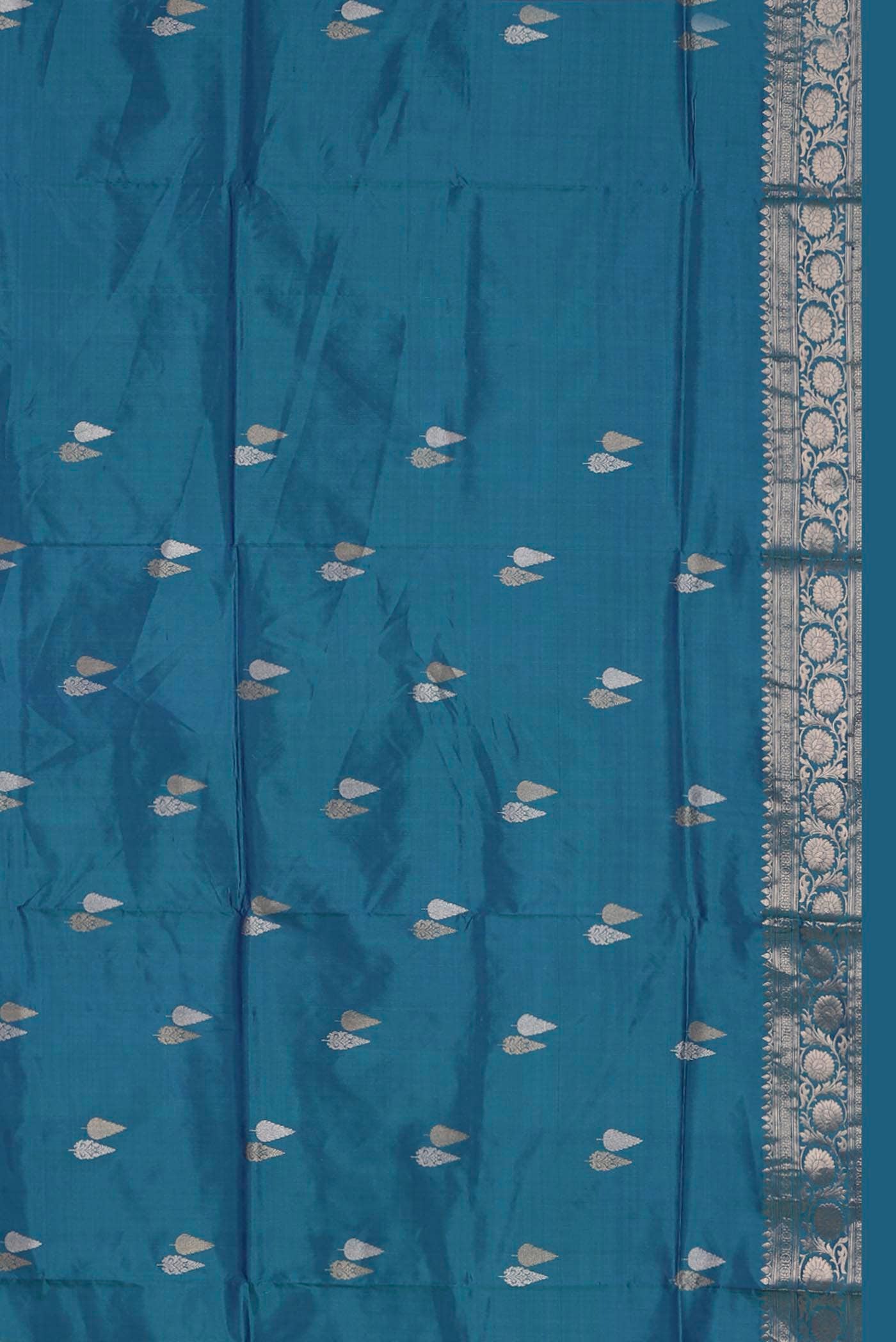 Blue Banarasi Katan Silk Saree