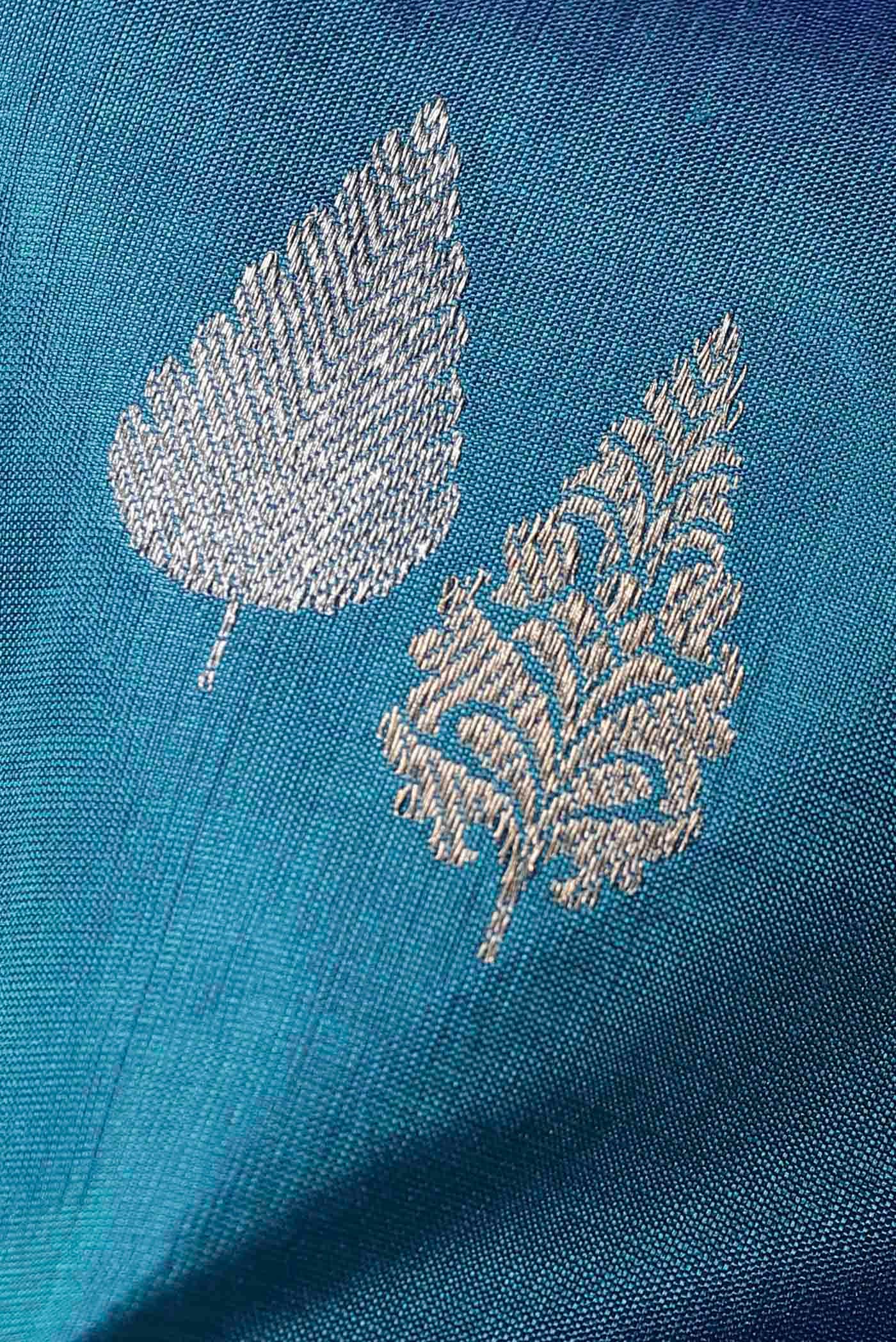 Blue Banarasi Katan Silk Saree