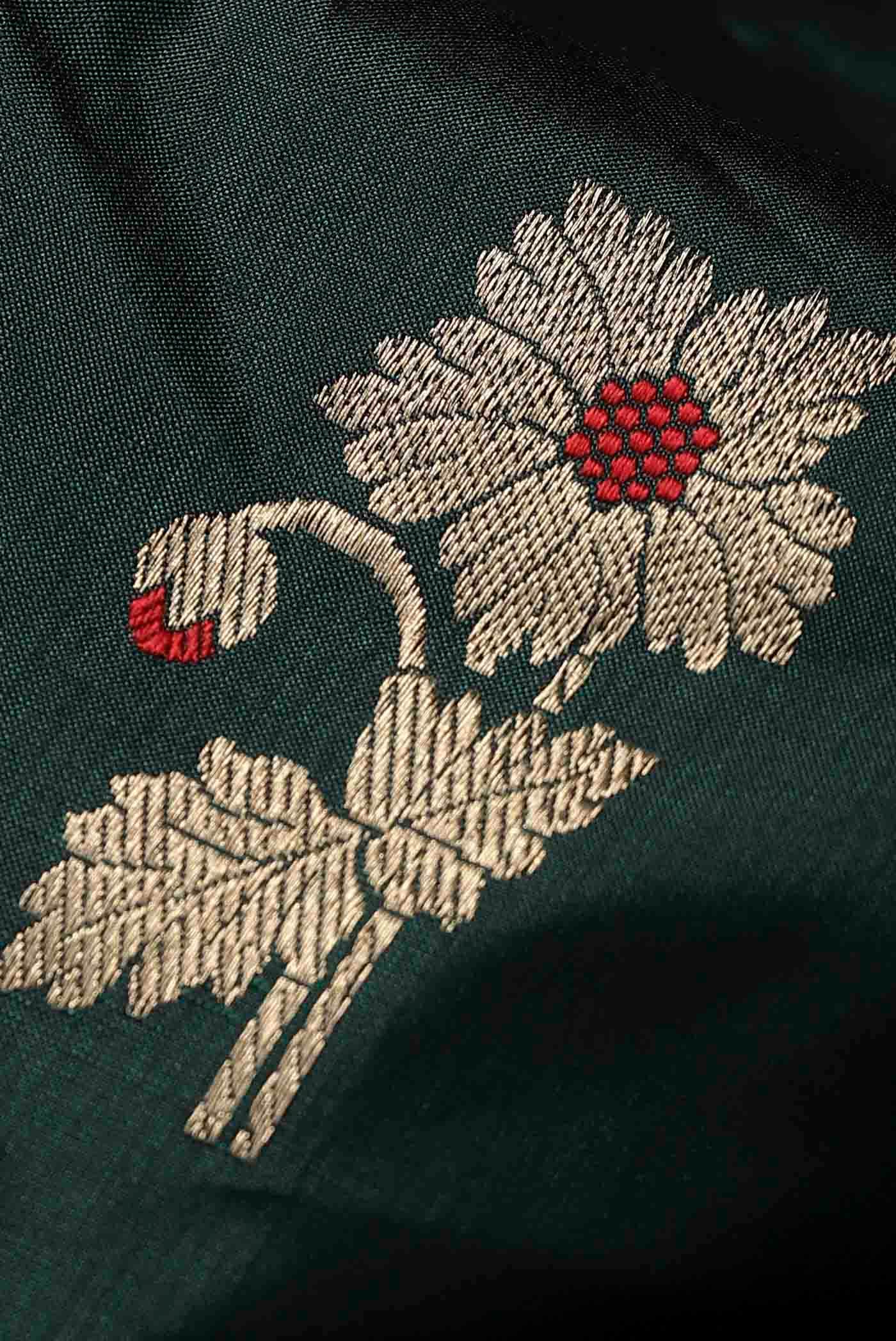 Green Banarasi Katan Silk Saree