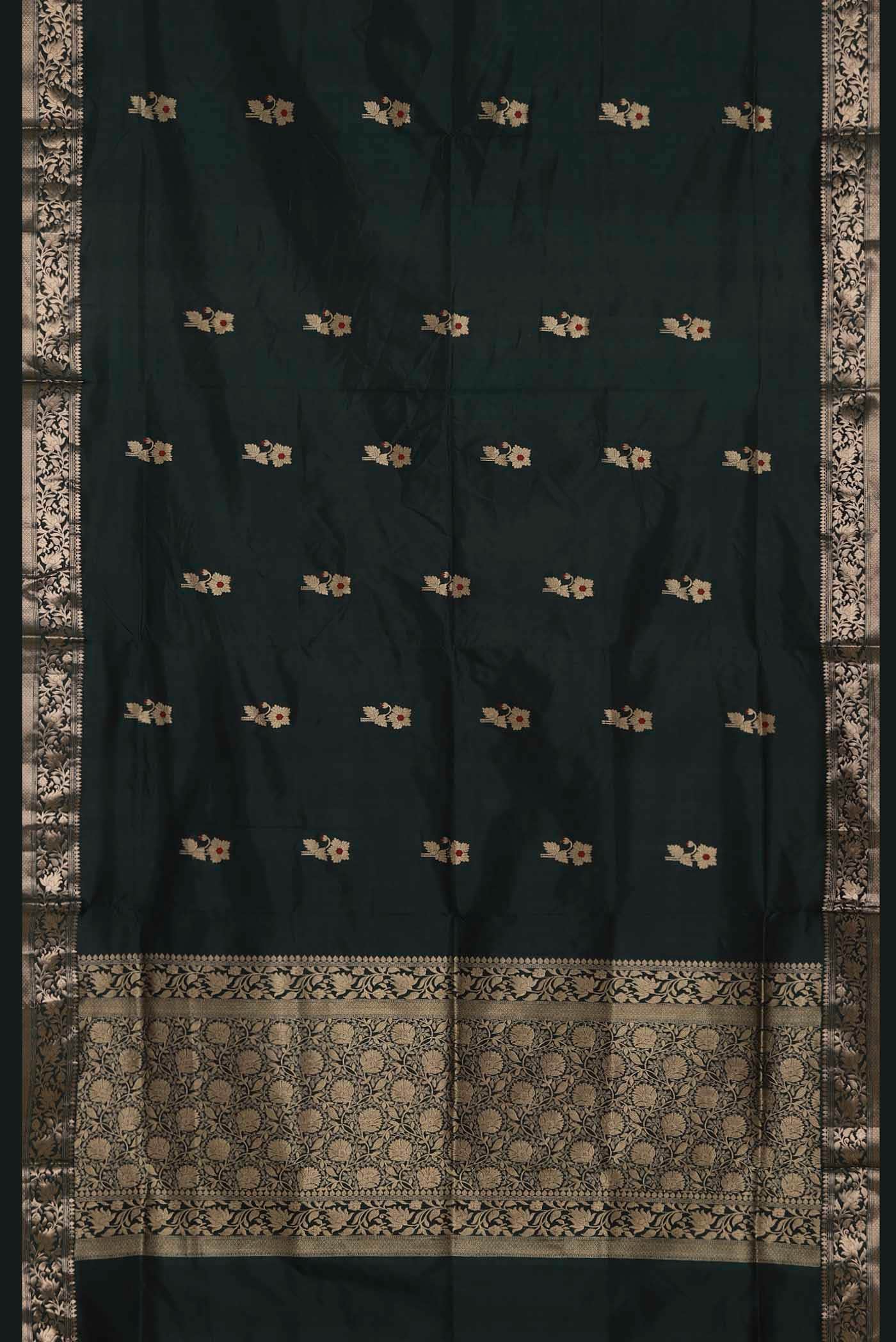 Green Banarasi Katan Silk Saree