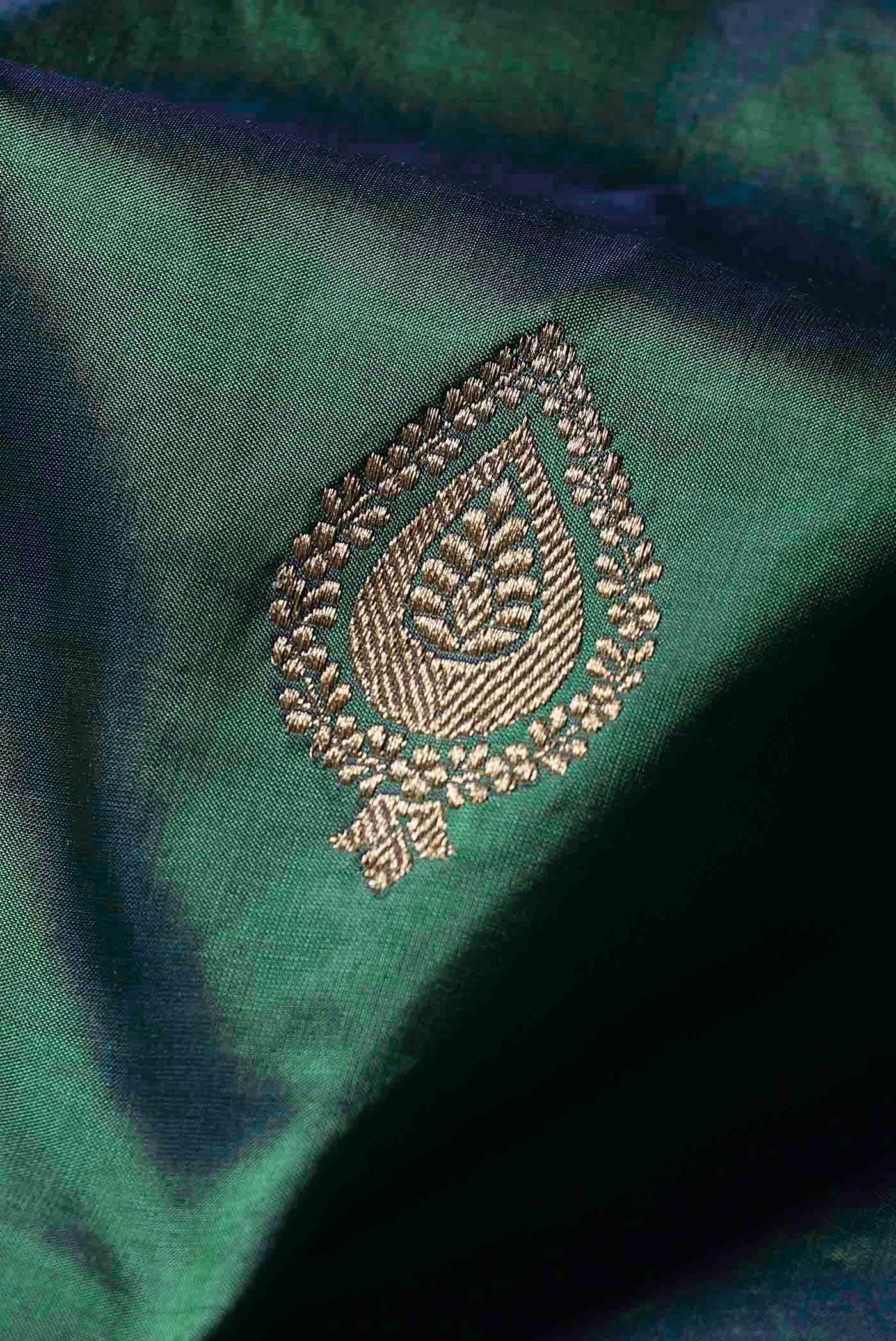 Green Banarasi Katan Silk Saree