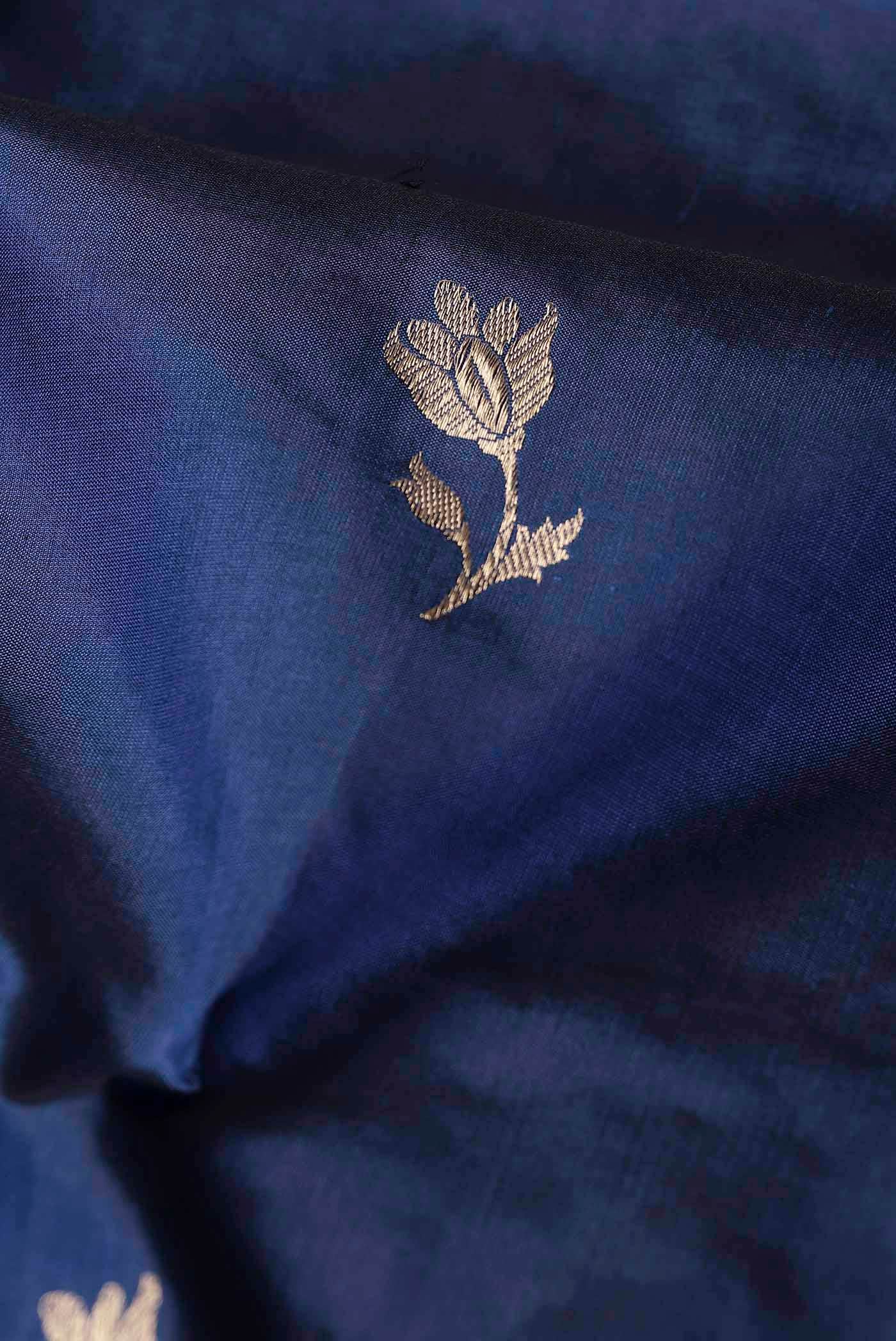 Blue Banarasi Katan Silk Saree