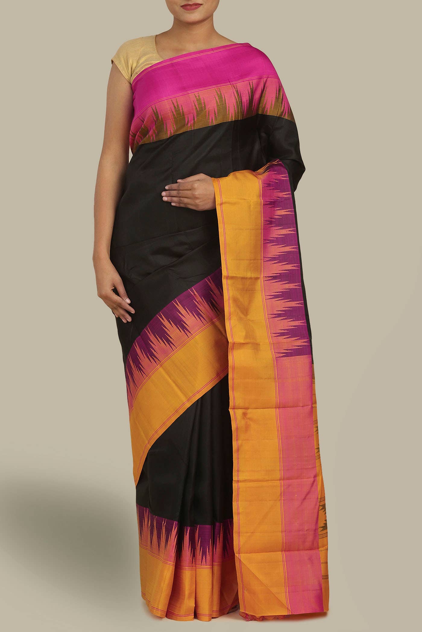 Black Kanchipuram Silk Saree