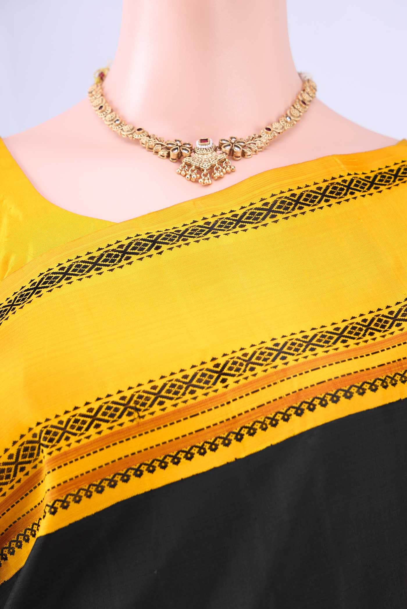Yellow Kanchipuram Silk Saree