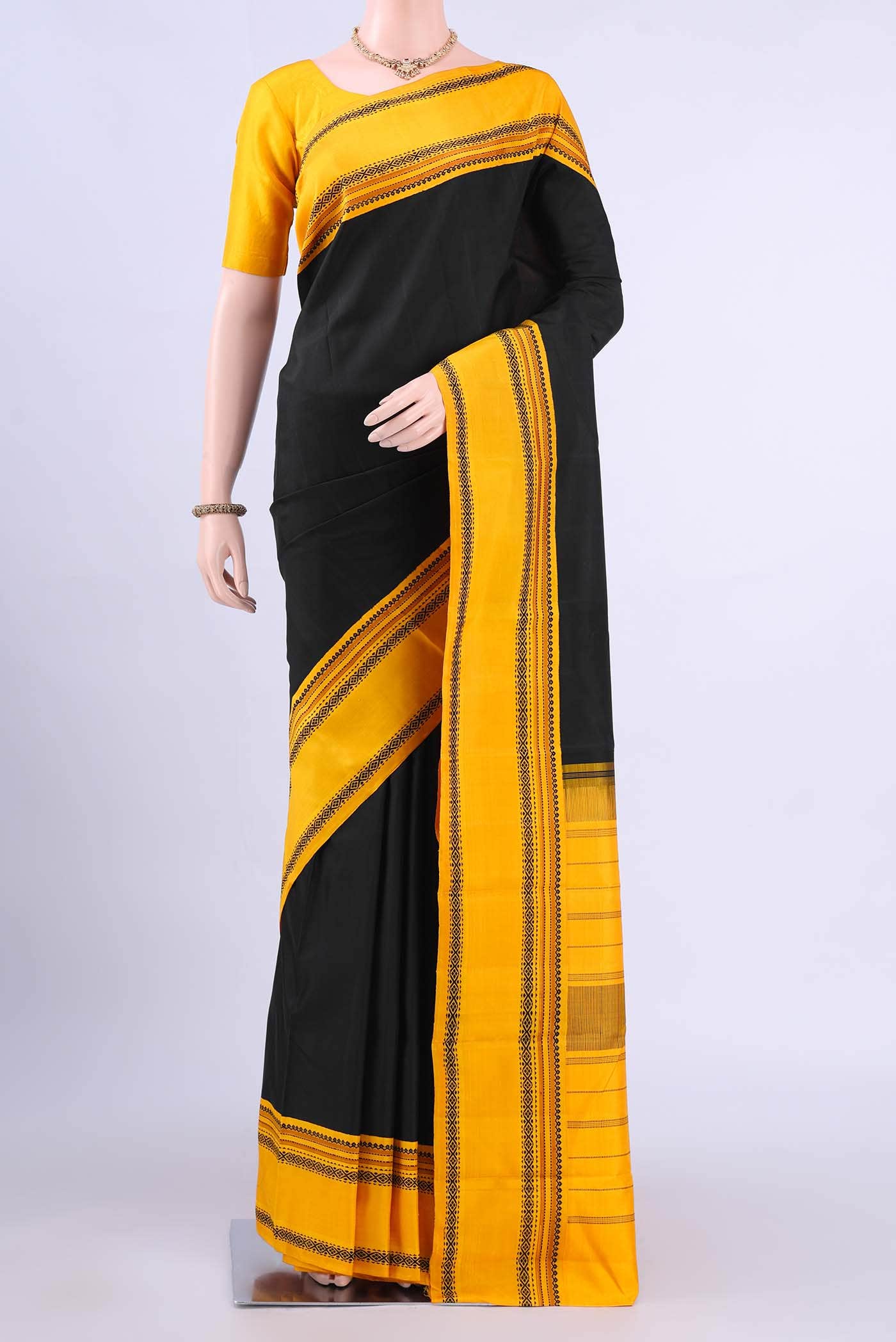 Yellow Kanchipuram Silk Saree