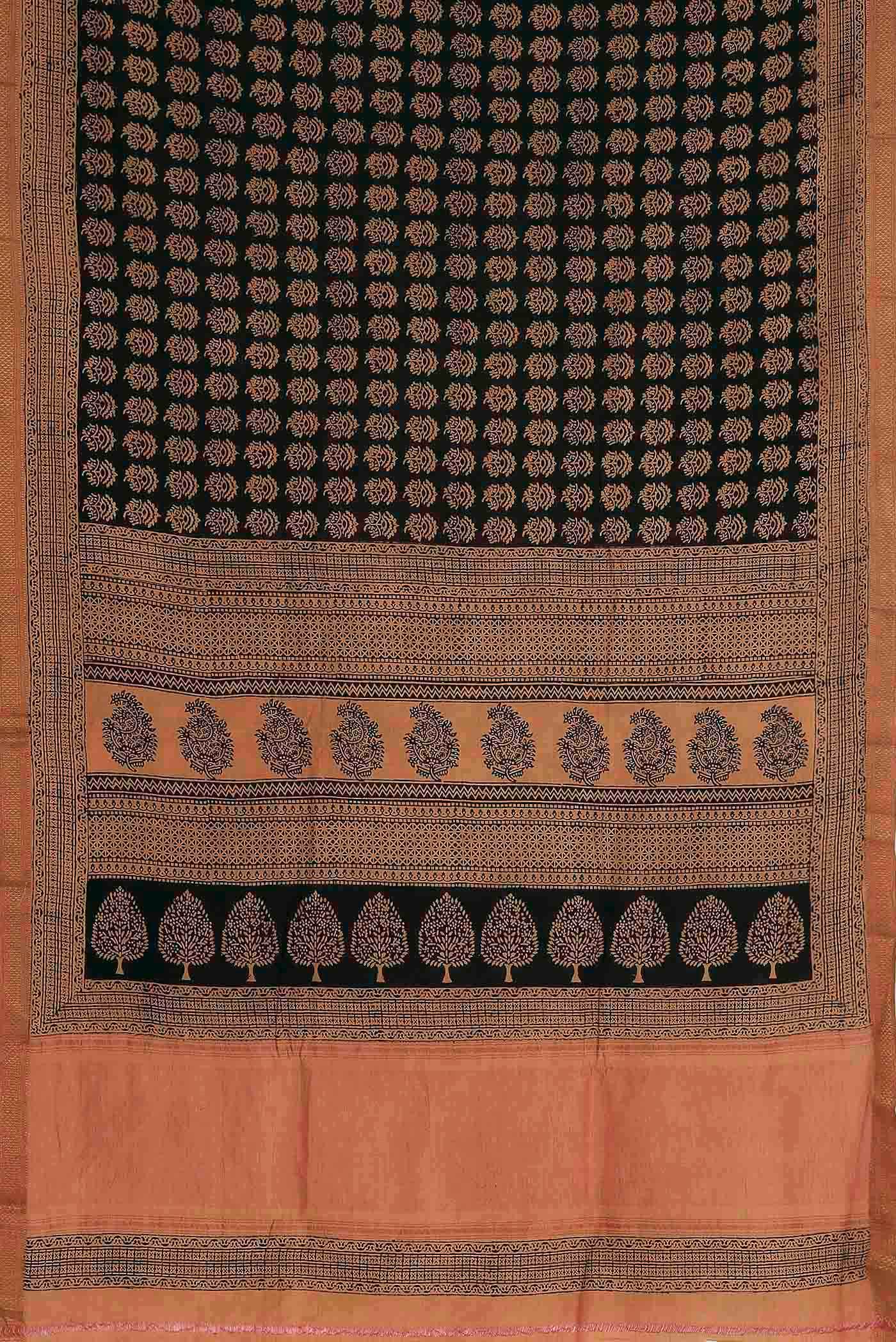 Black Mangalagiri Cotton Saree