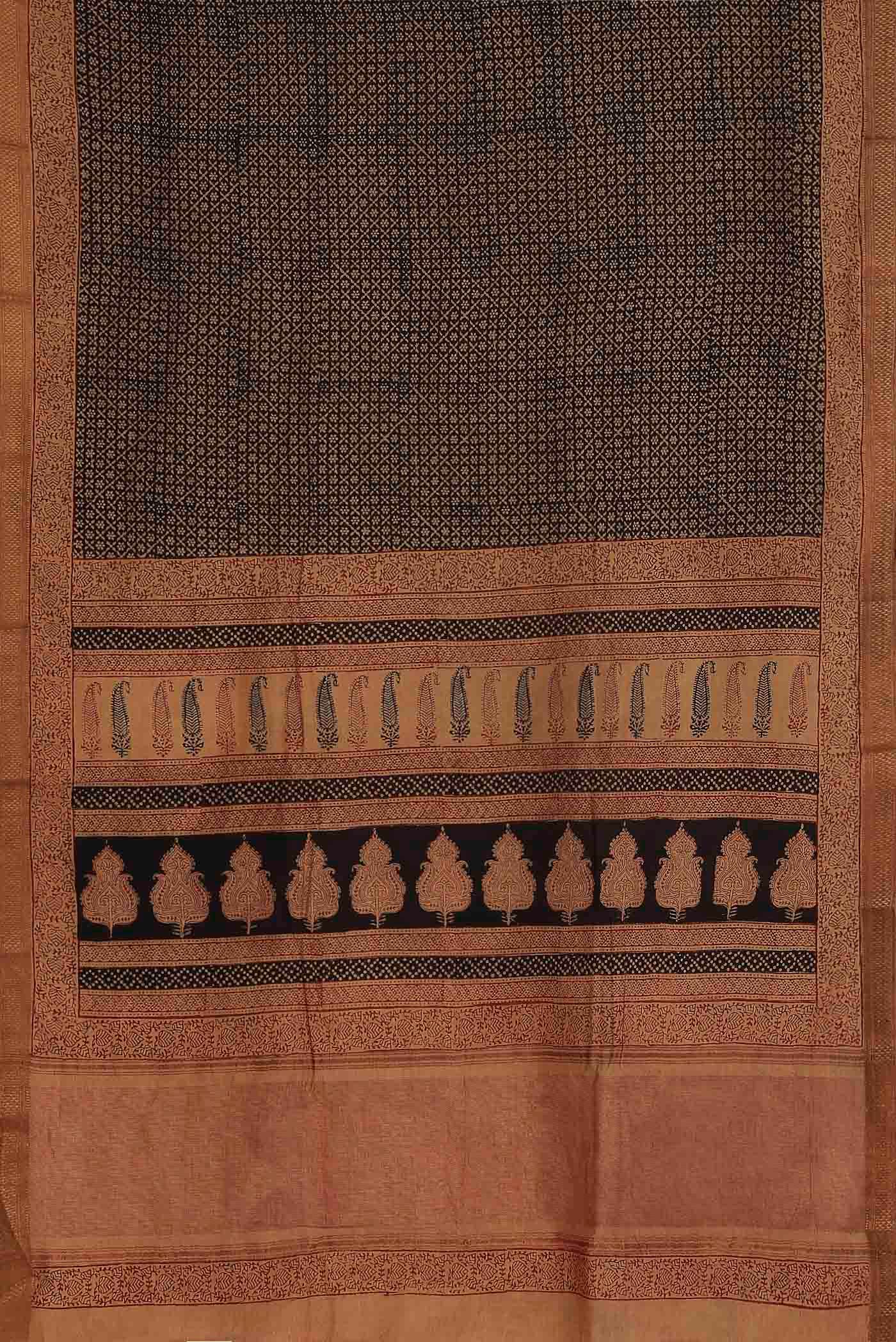 Black Mangalagiri Cotton Saree
