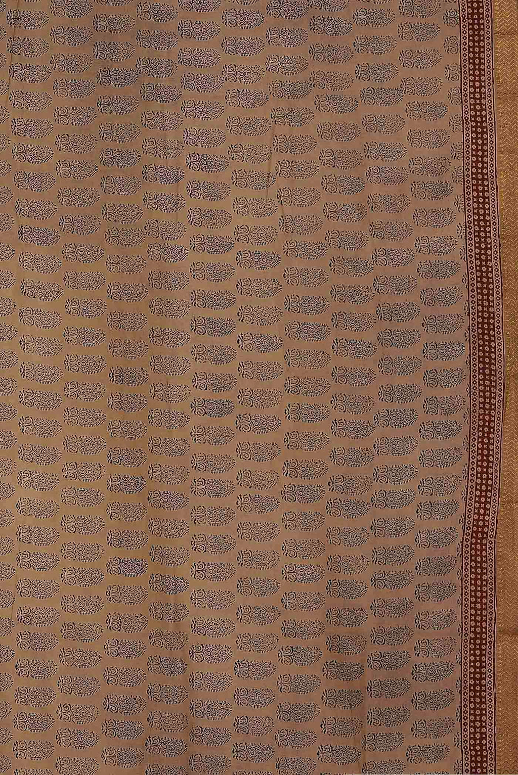Brown Mangalagiri Cotton Saree