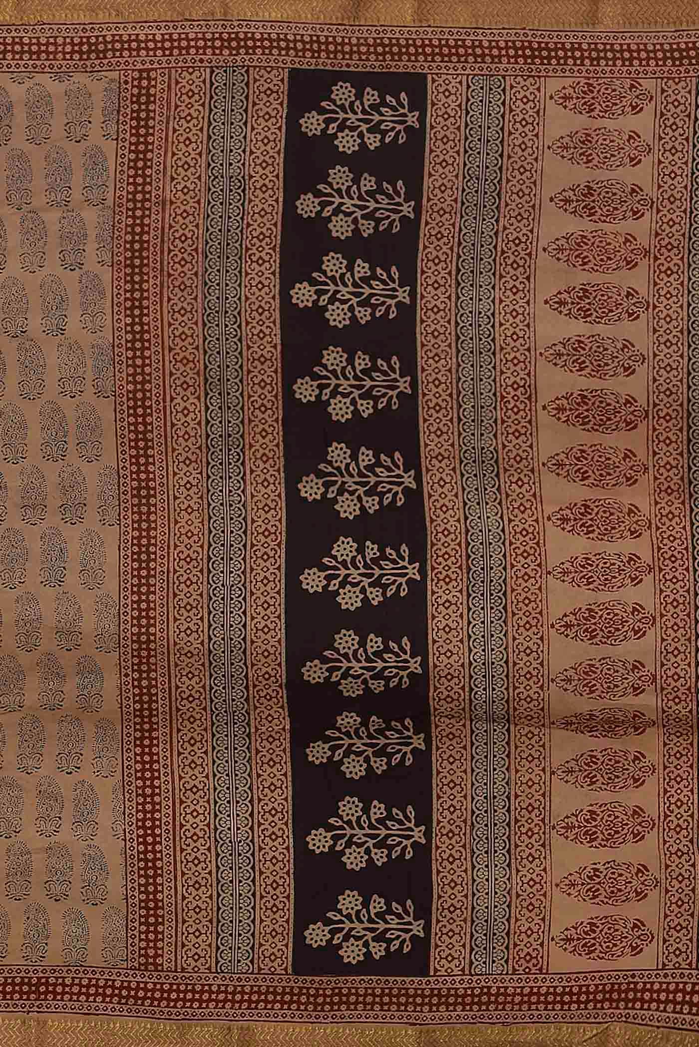 Brown Mangalagiri Cotton Saree
