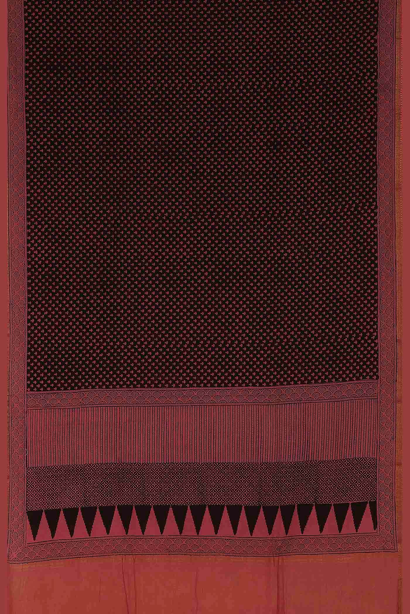 Black Mangalagiri Cotton Saree