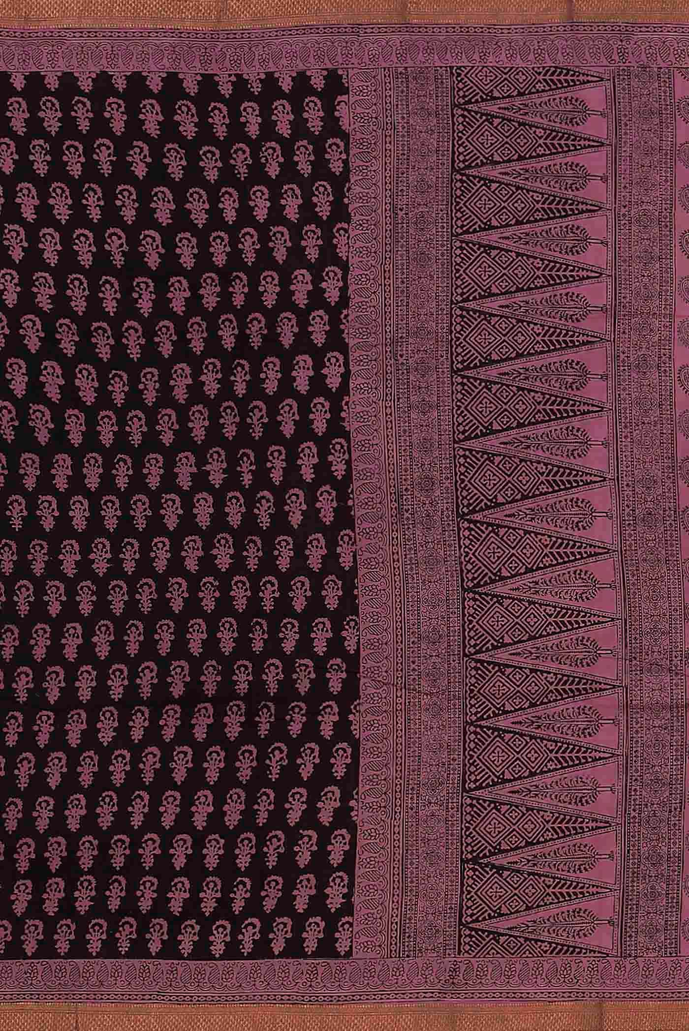 Black Mangalagiri Cotton Saree