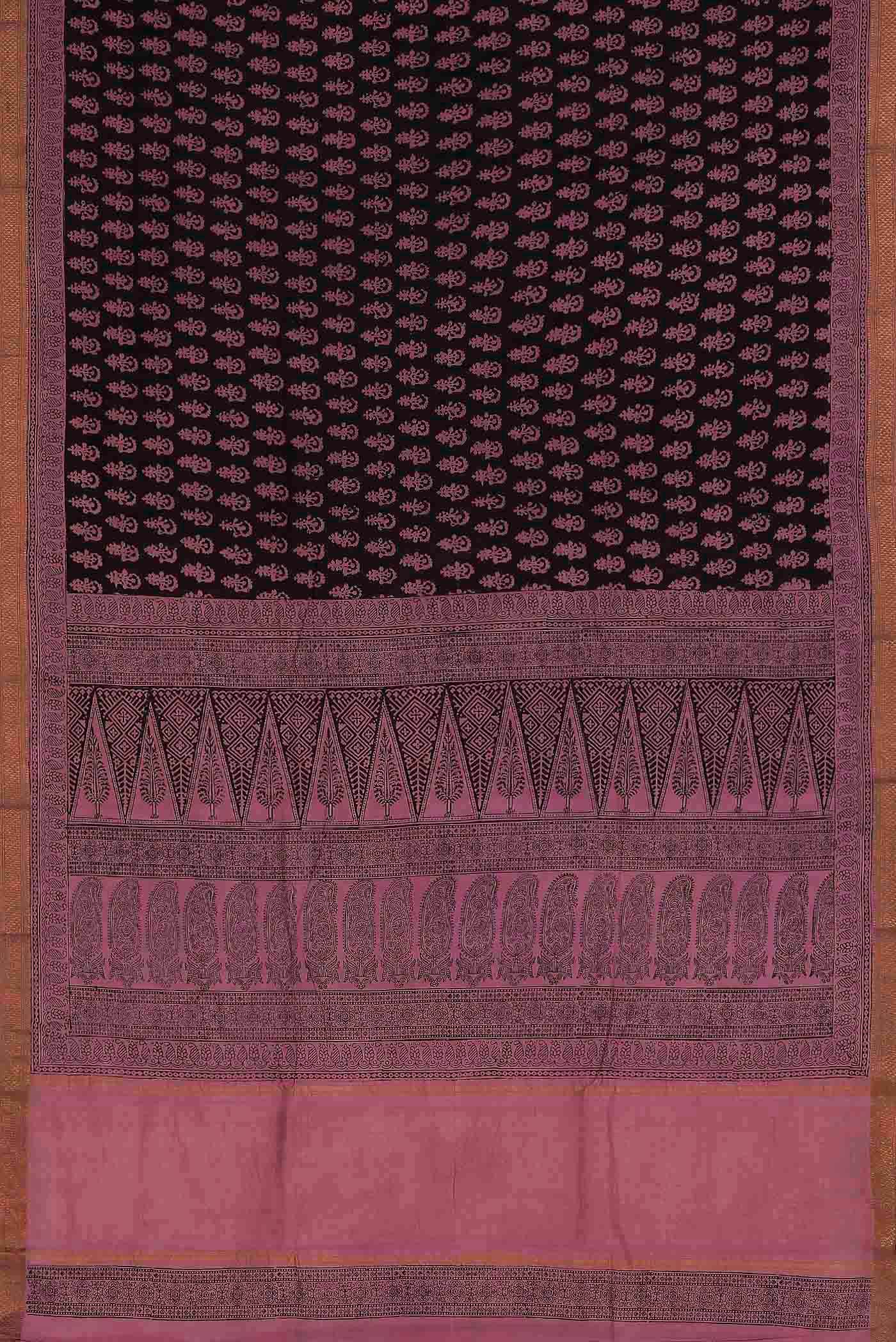 Black Mangalagiri Cotton Saree