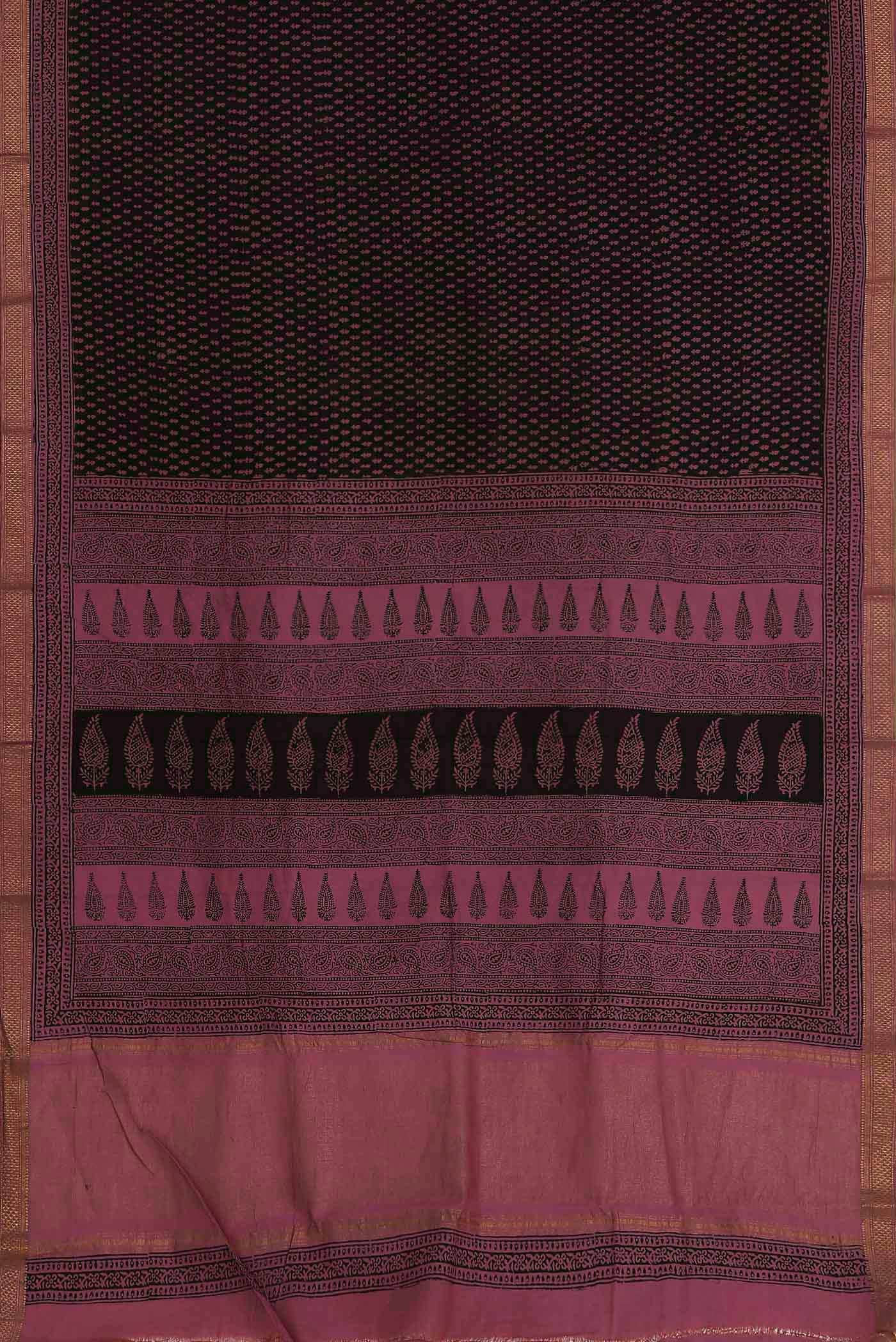 Black Mangalagiri Cotton Saree