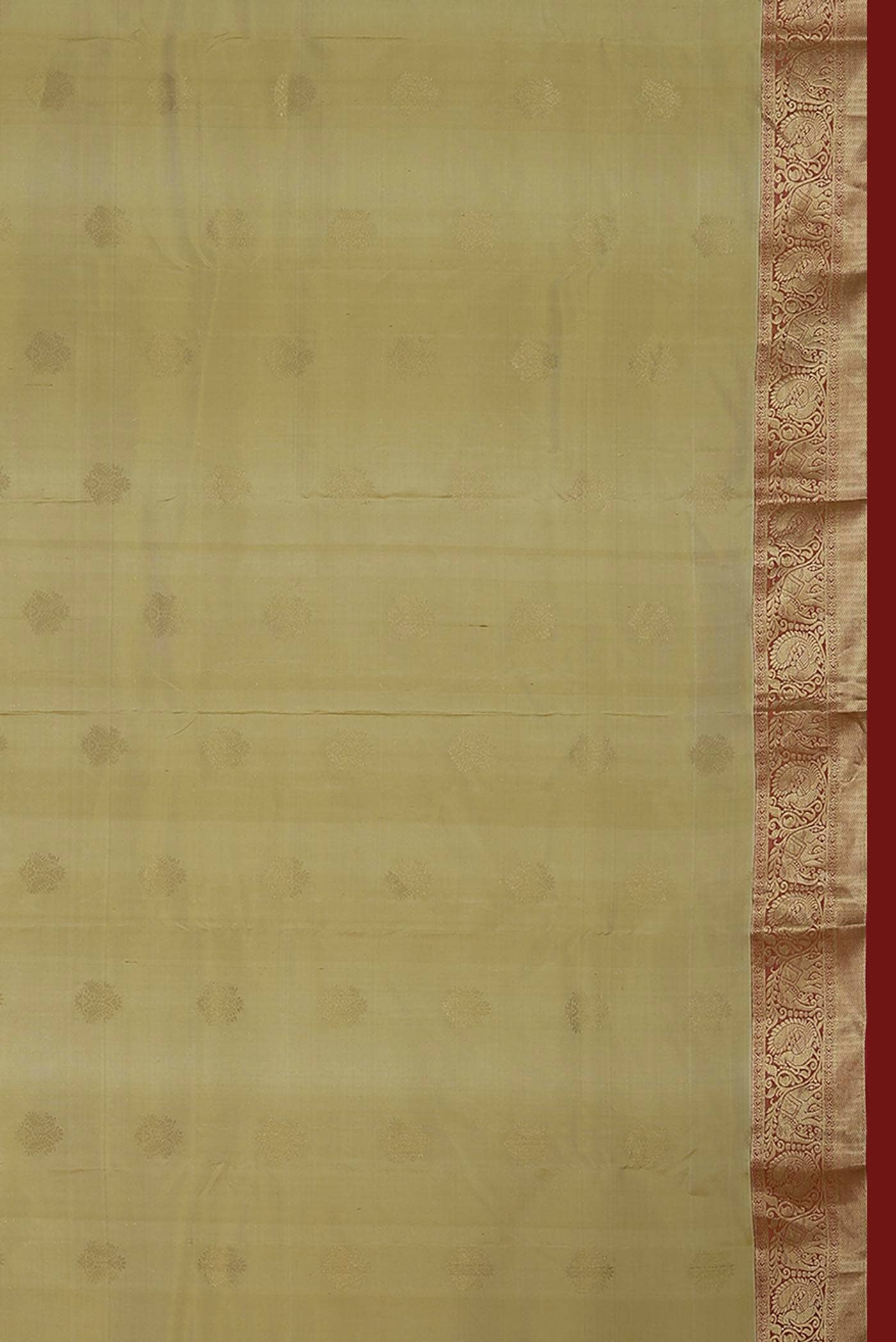 Beige Kanchipuram Silk Saree