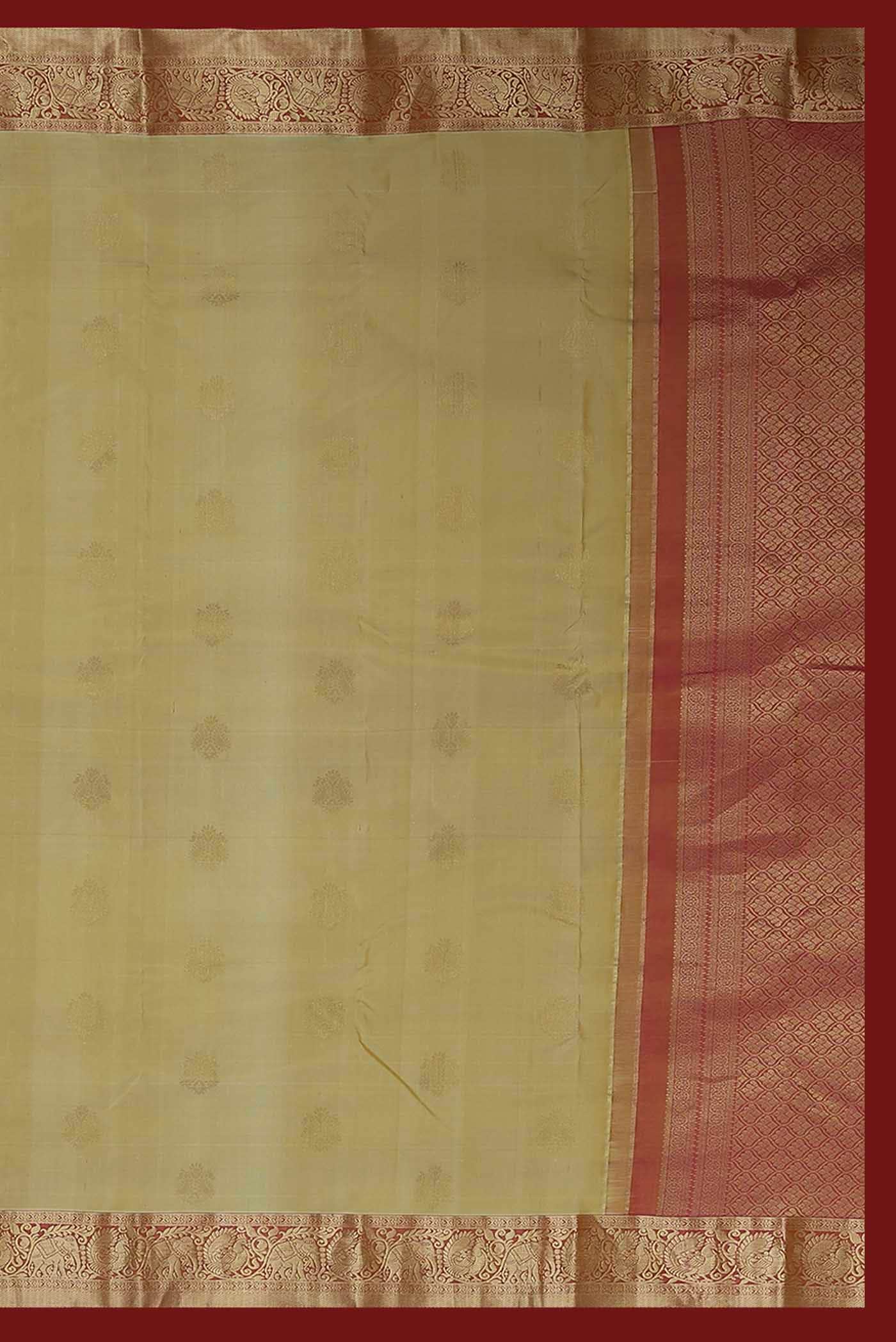 Beige Kanchipuram Silk Saree