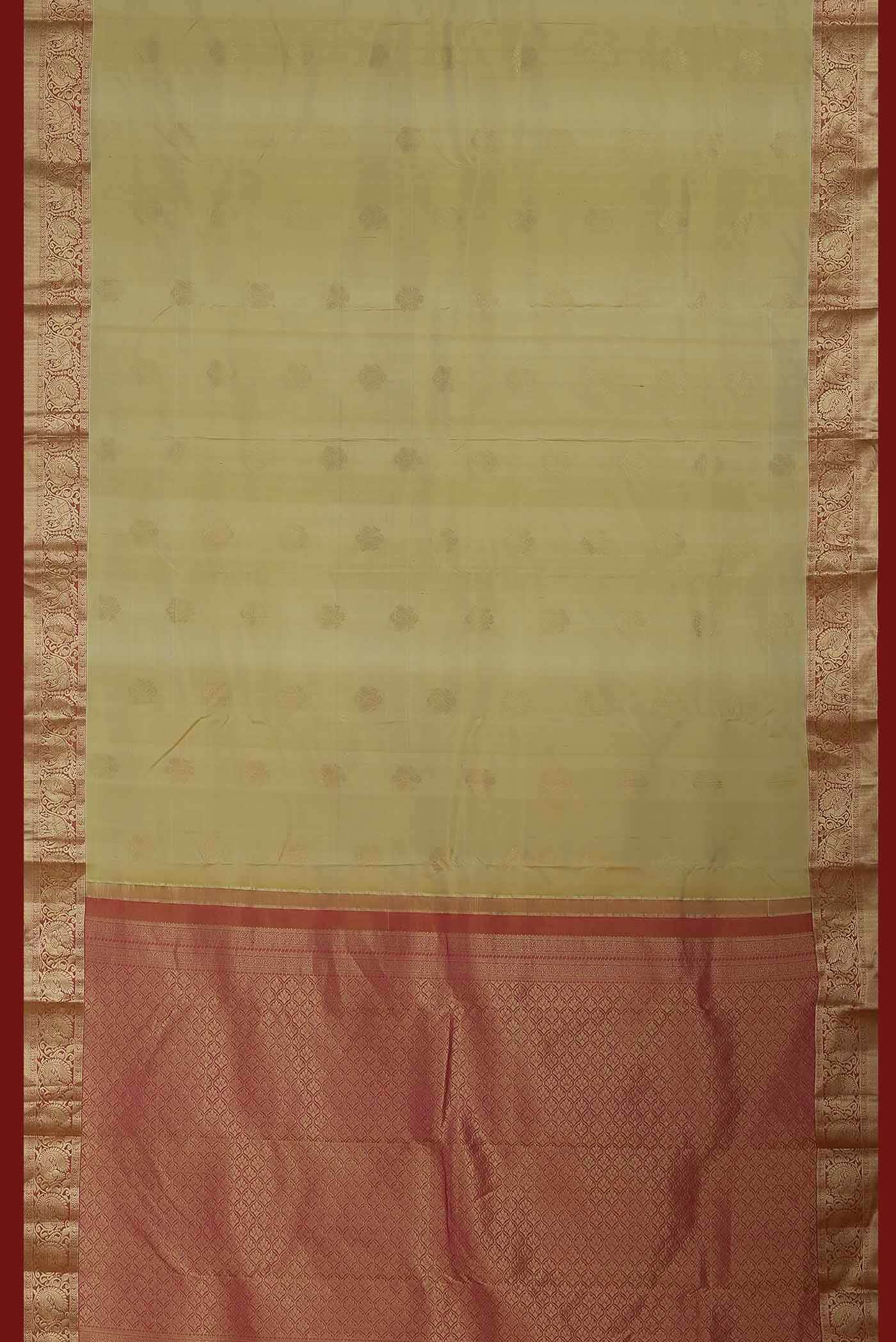 Beige Kanchipuram Silk Saree