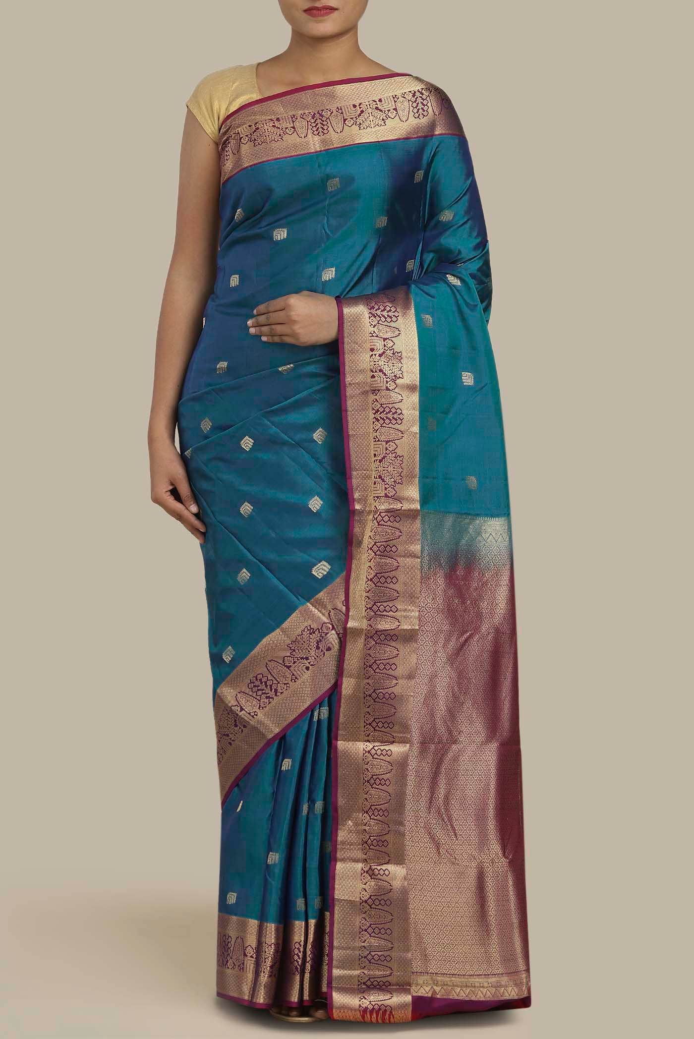 Blue Kanchipuram Silk Saree