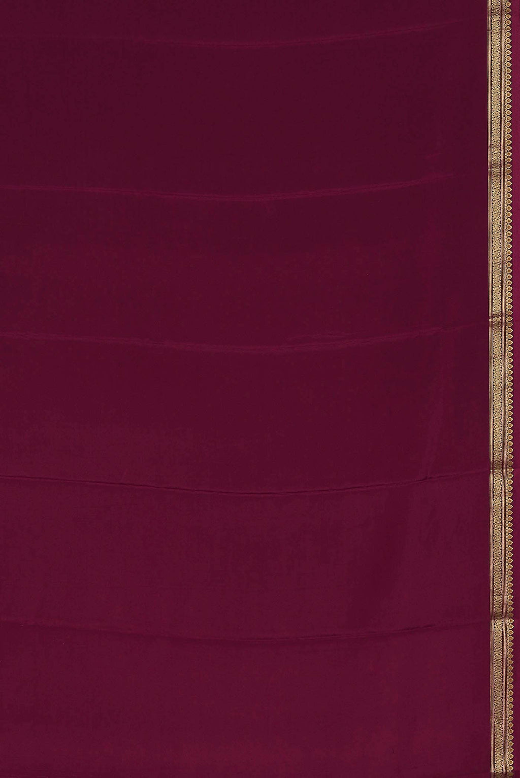 Dark Pink Mysore Crepe Saree
