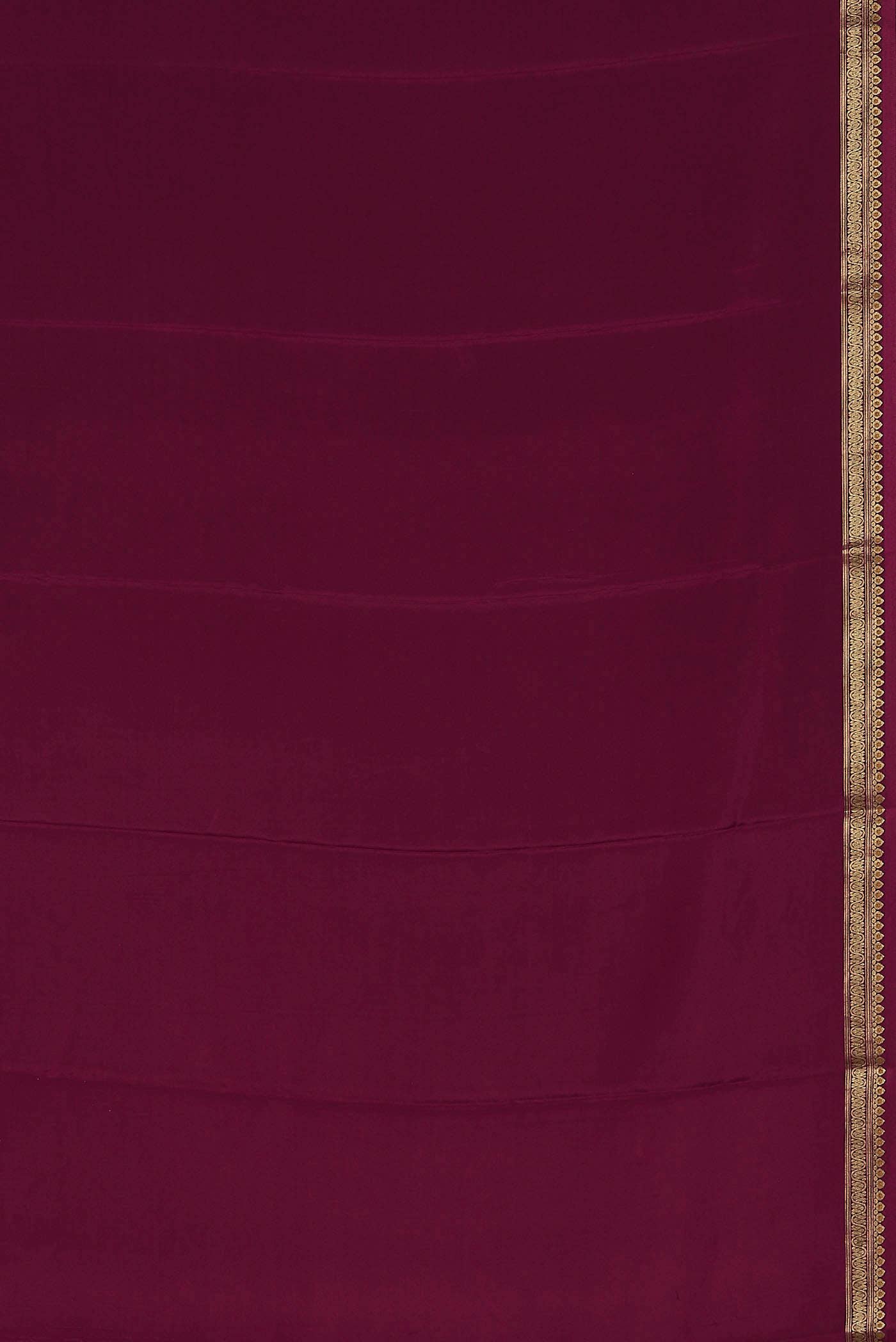 Dark Pink Mysore Crepe Saree