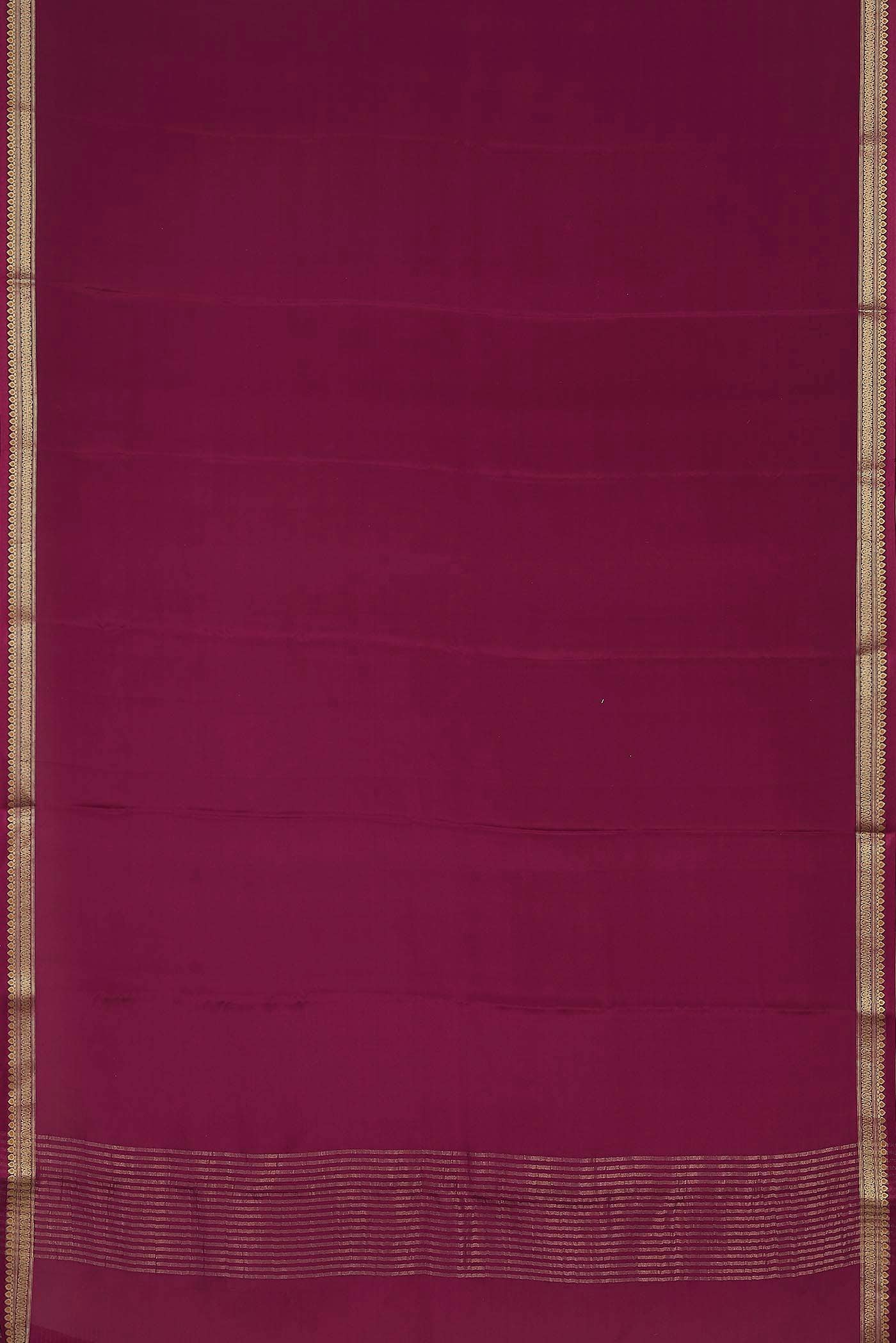 Dark Pink Mysore Crepe Saree