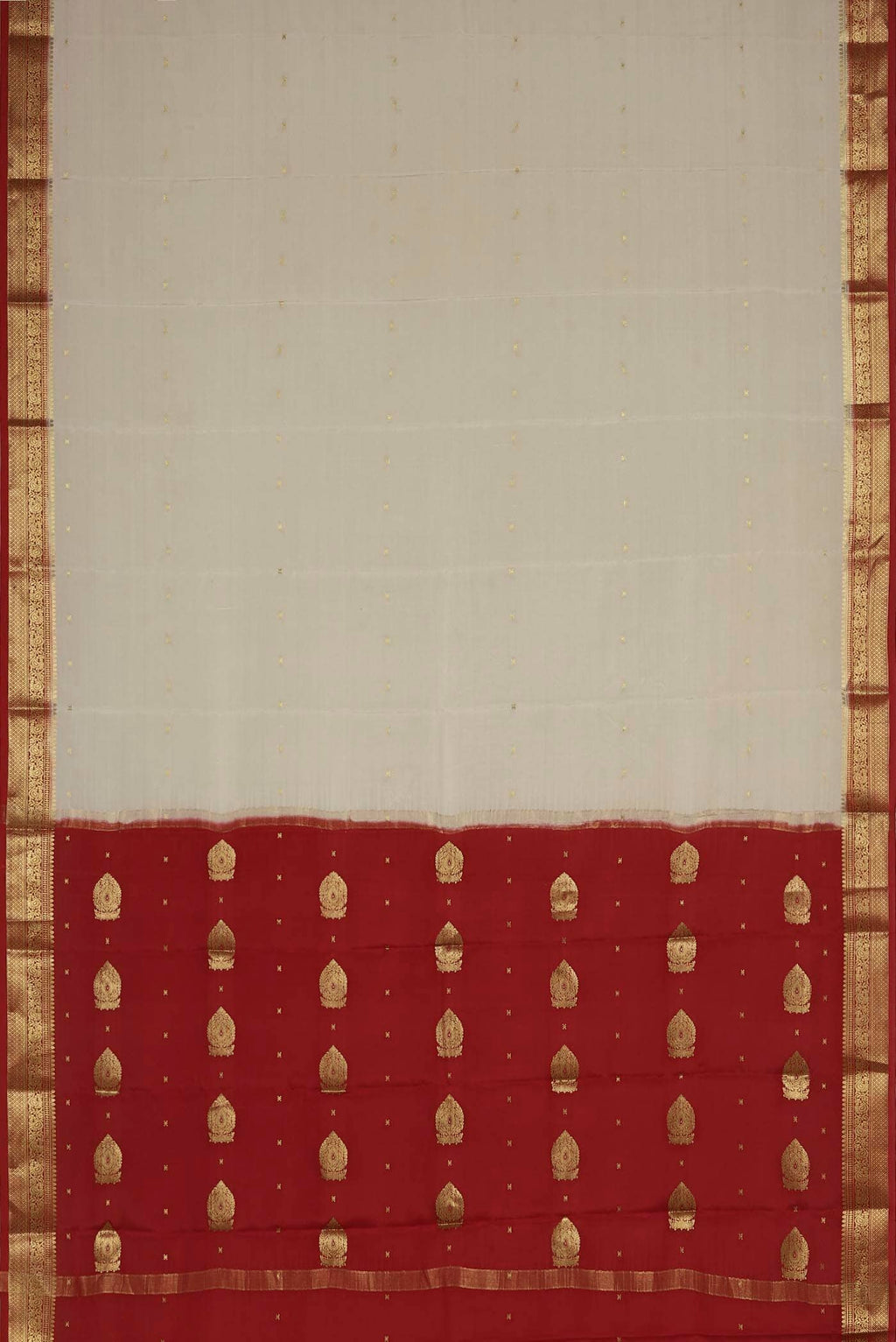 Cream Mysore Crepe Saree
